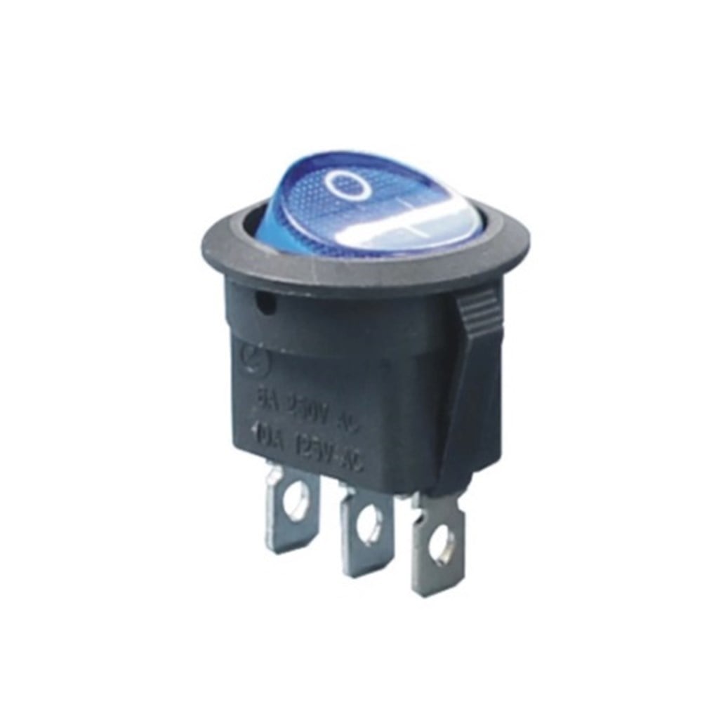IC-131A Yuvarlak Işıklı Anahtar ON-OFF 3P 12VOLT KCD1-5-101N