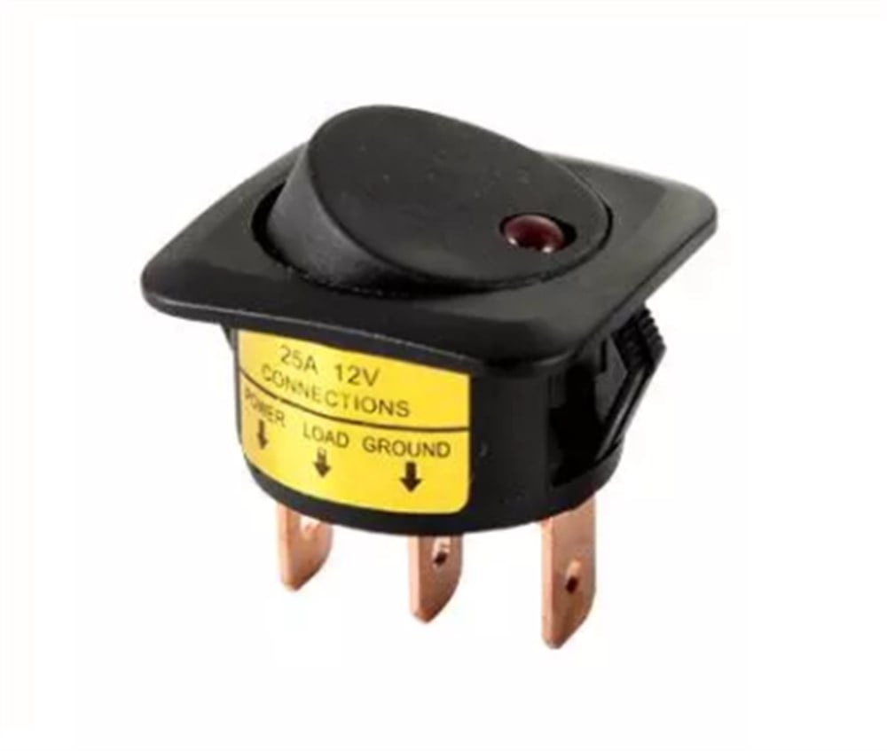 IC-132D LEDLİ ON-OFF ANAHTAR 3P 25 AMP 12V DC KIRMIZI