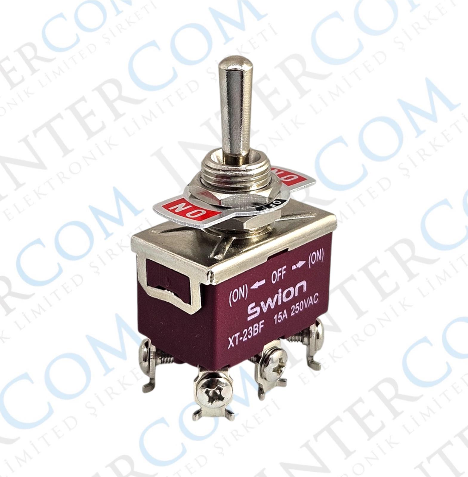 IC-160S SWION Toggle Switch 15AMP 6P MOM-OFF-MOM Ø12mm XT-23BF