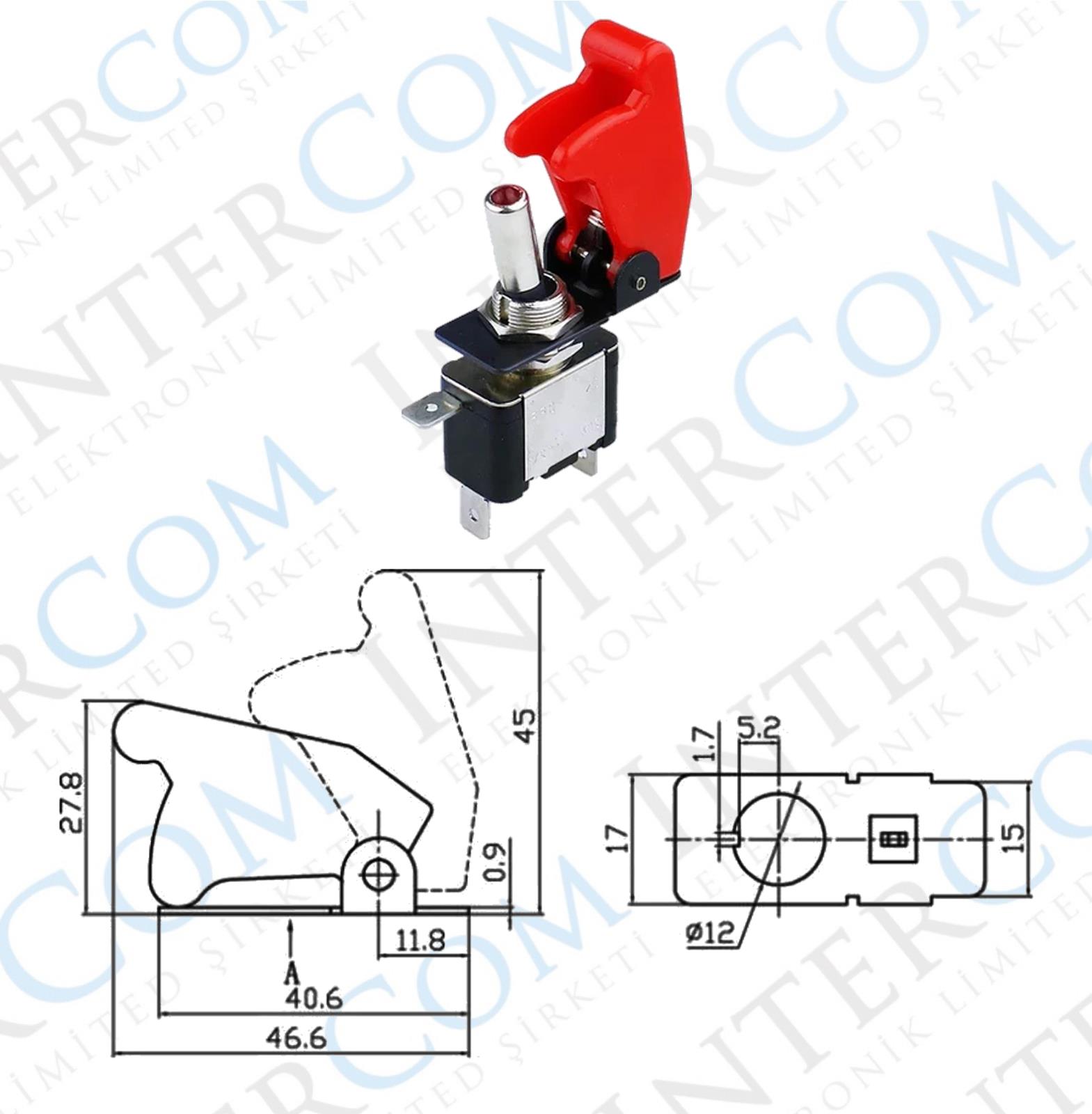 IC-161B Toggle Switch Emniyet Kapağı Ø12mm için