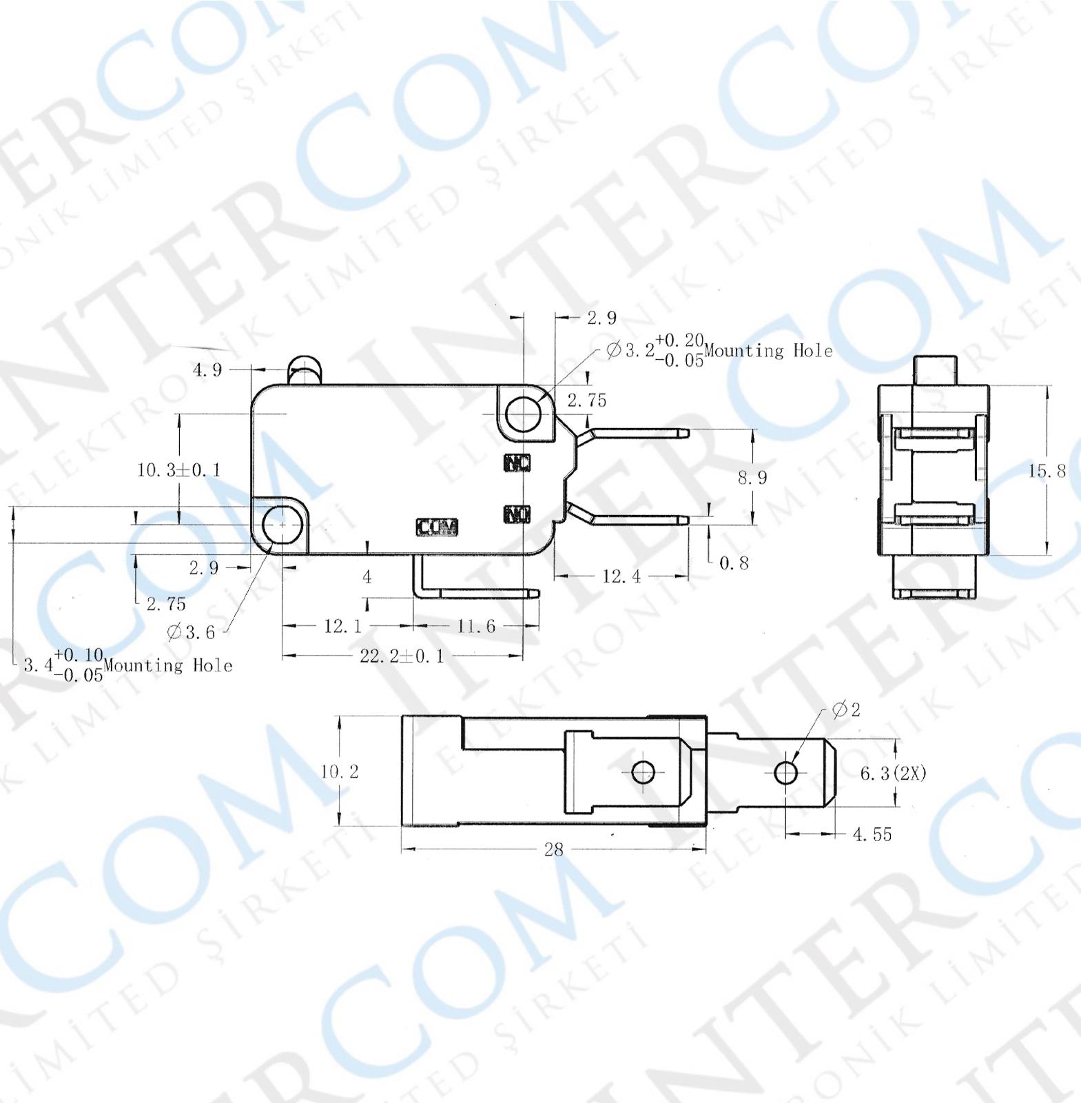 IC-176-0 Micro Switch Paletsiz (220V 16A)