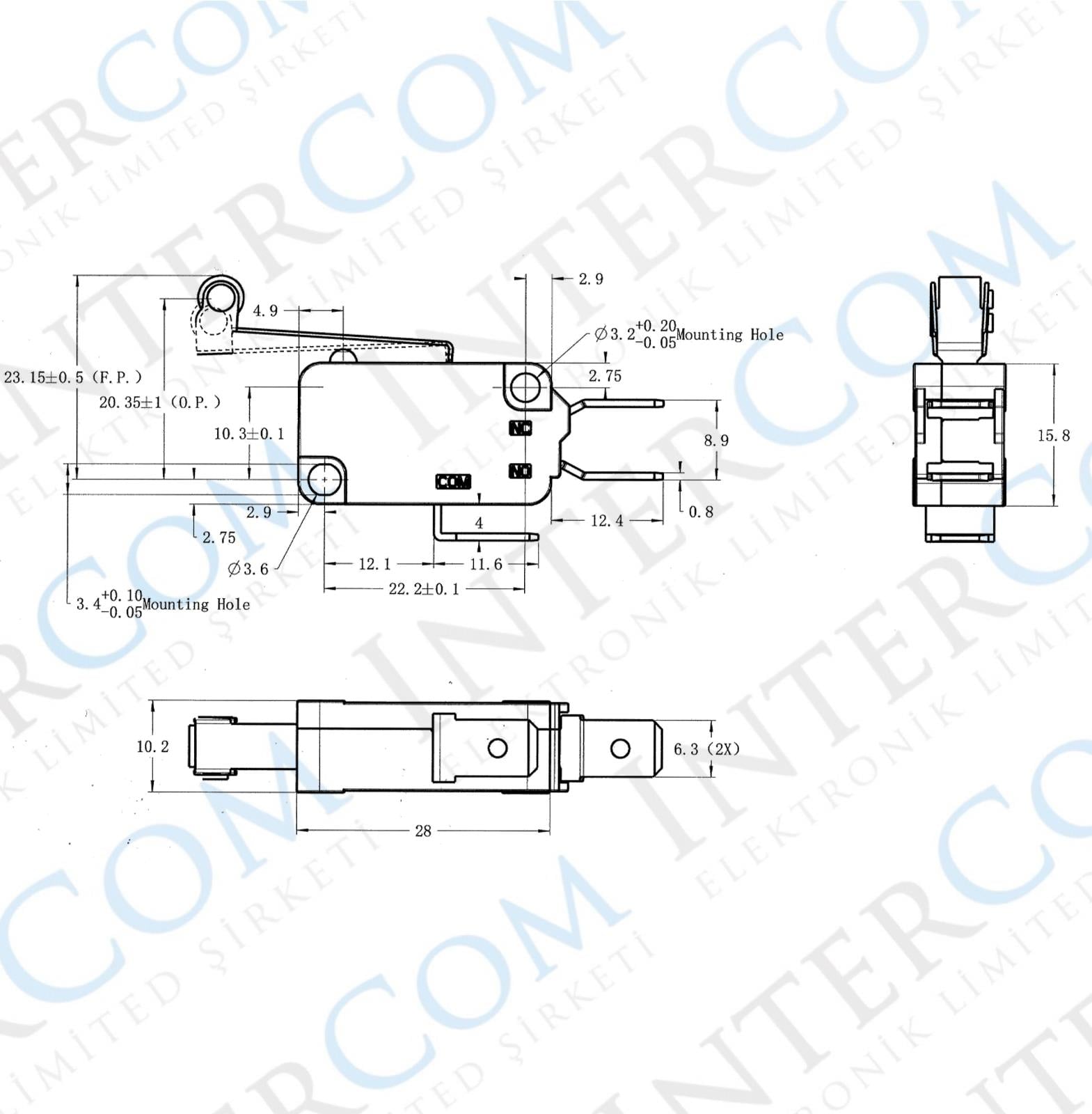 IC-176B Micro Switch Uzun Makara 16A