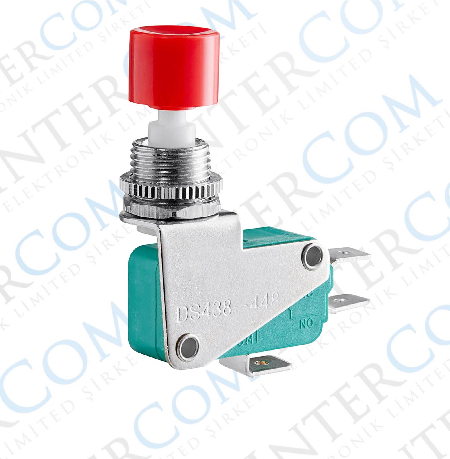 IC-176E Micro Switch DS-438 Kırmızı Butonlu Ø12mm