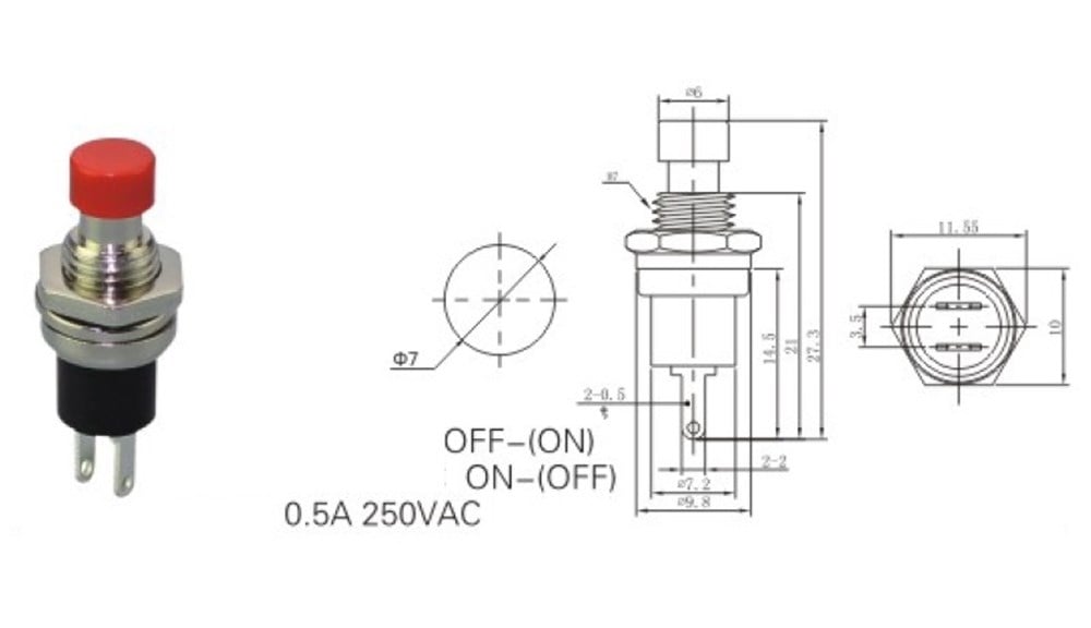 IC-177 Buton Ø7mm PBS-105