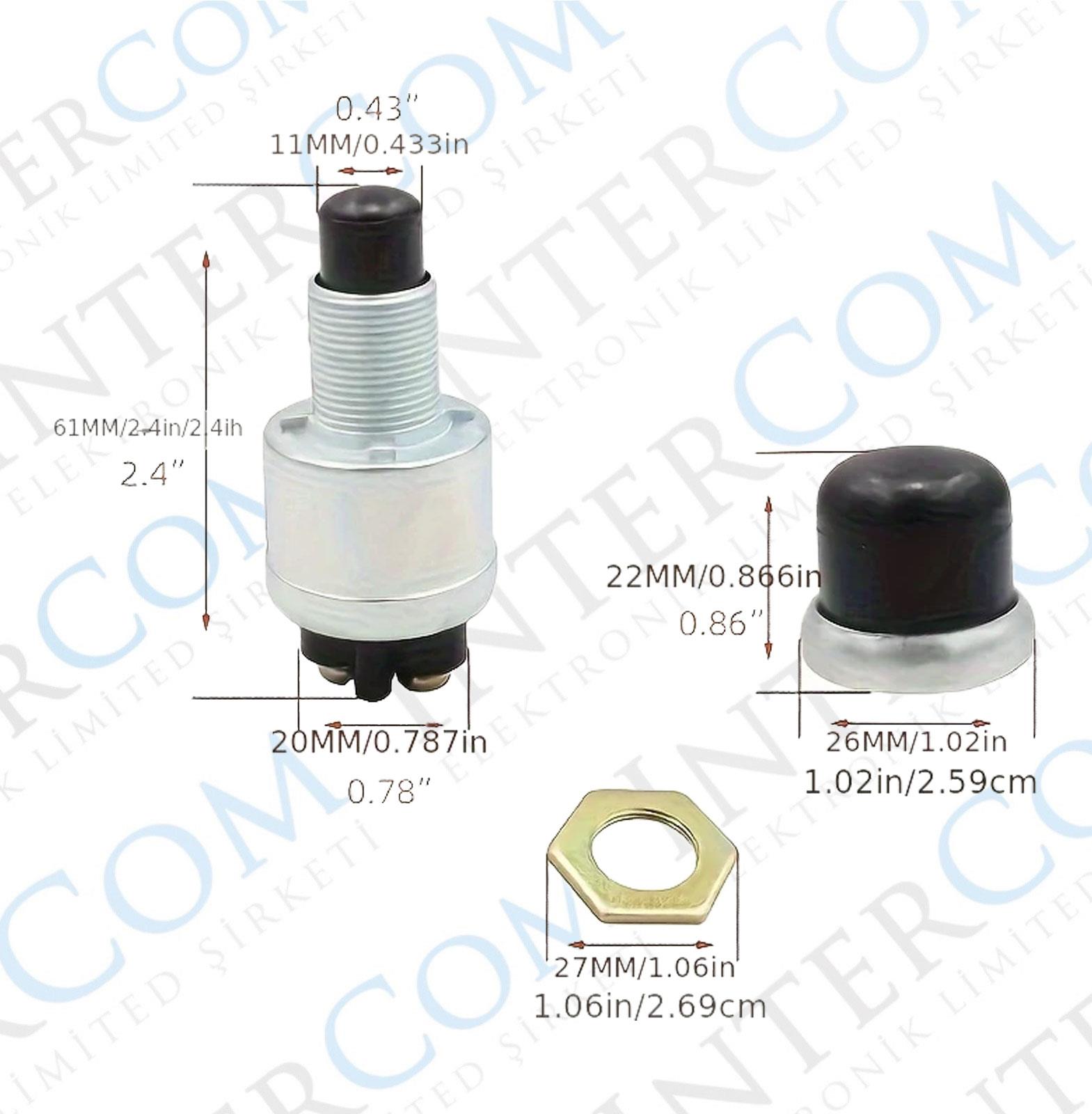 IC-180-2 SU GEÇİRMEZ YAYLI ATEŞLEME ANAHTARI