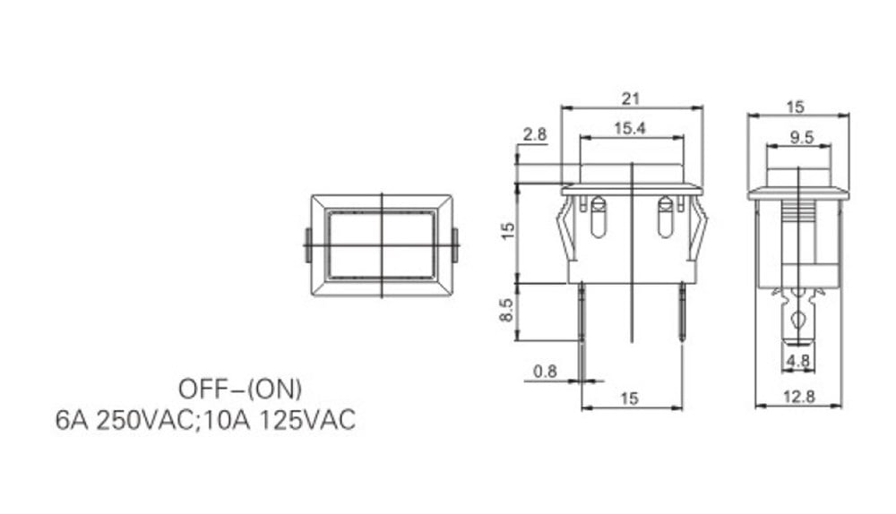 IC-180K-1 BUTON PLASTİK YAYLI 2P KIRMIZI DİKDÖRTGEN PBS101