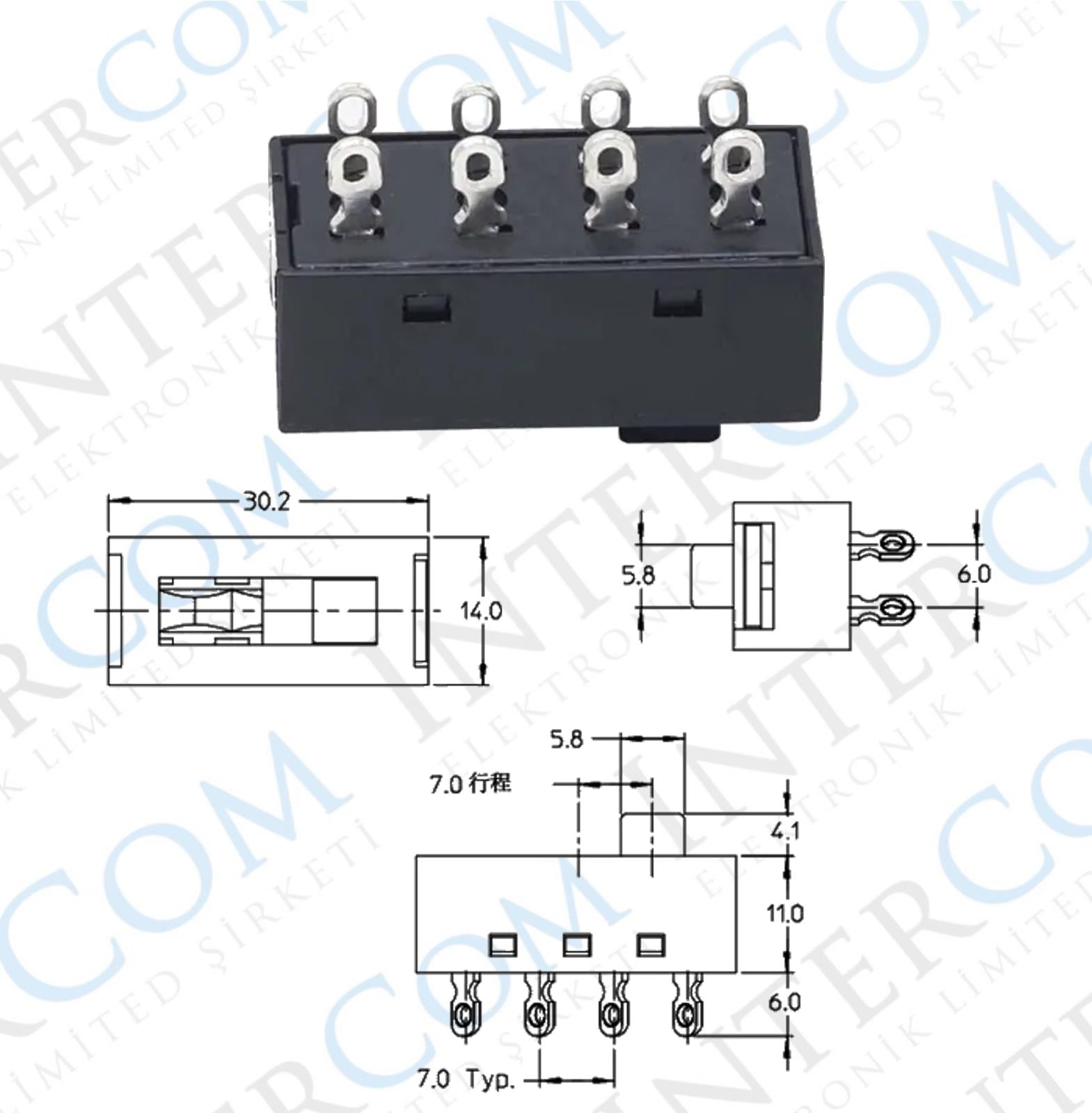 IC-211 Slide Switch 0-1-2 8P