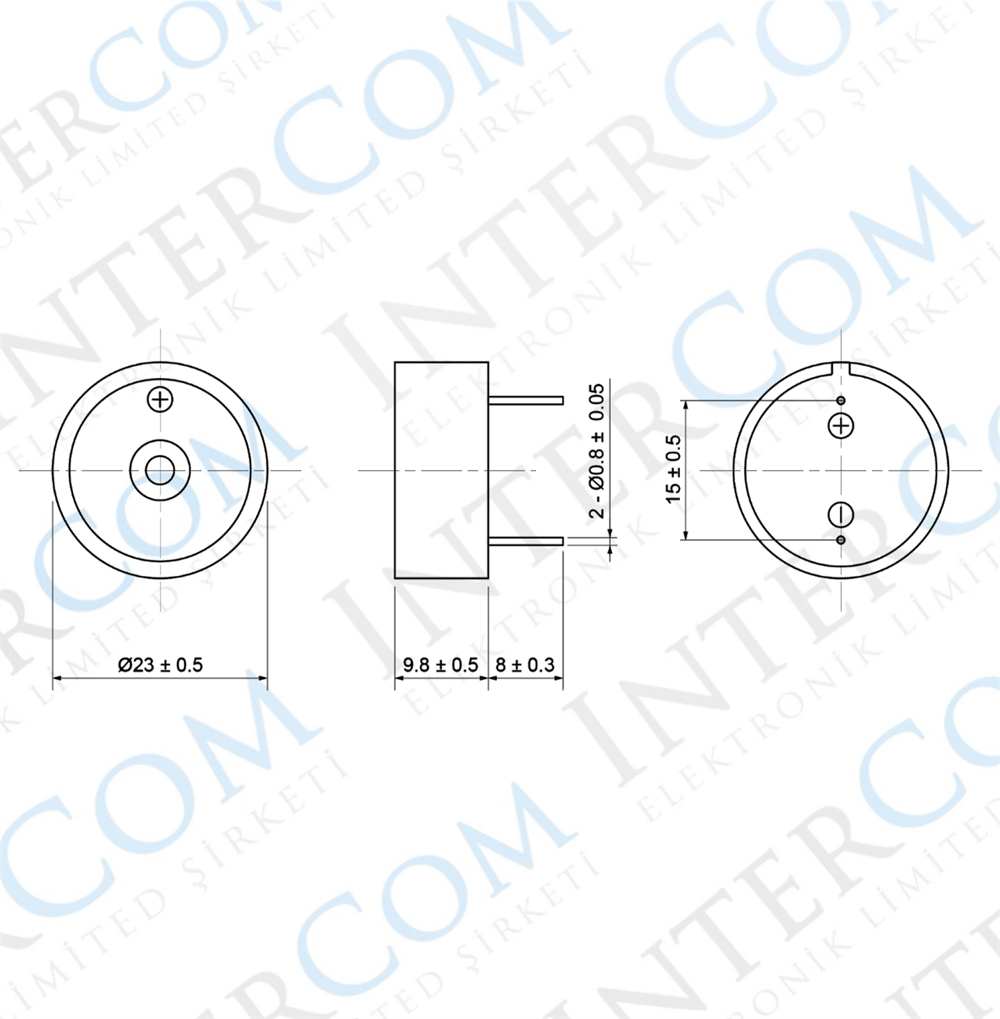 IC-220 Buzzer 12 ~ 24Volt DC 23mm Devreli