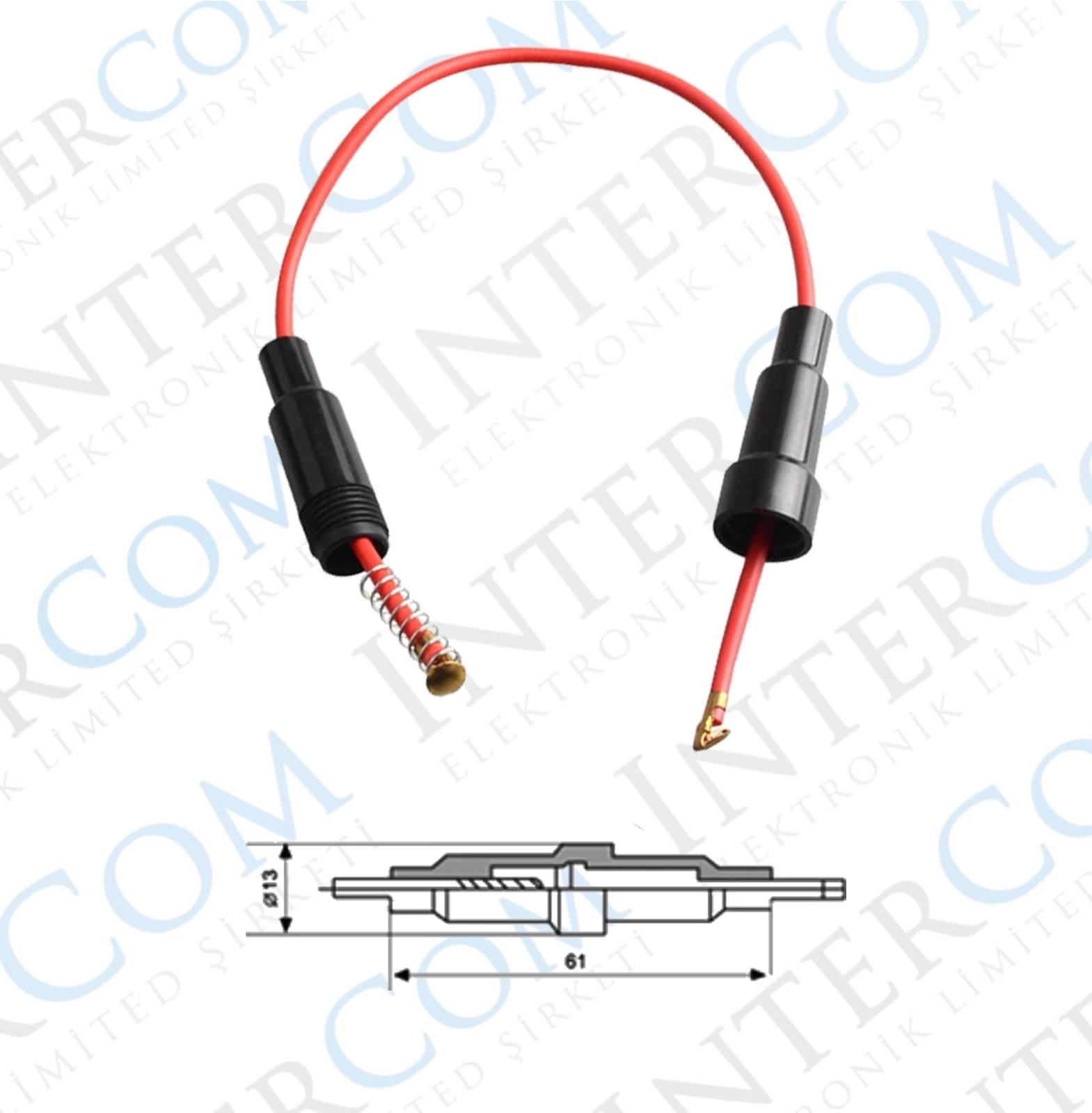 IC-237C-2 KABLOLU SİGORTA YUVASI (6X30) SİYAH