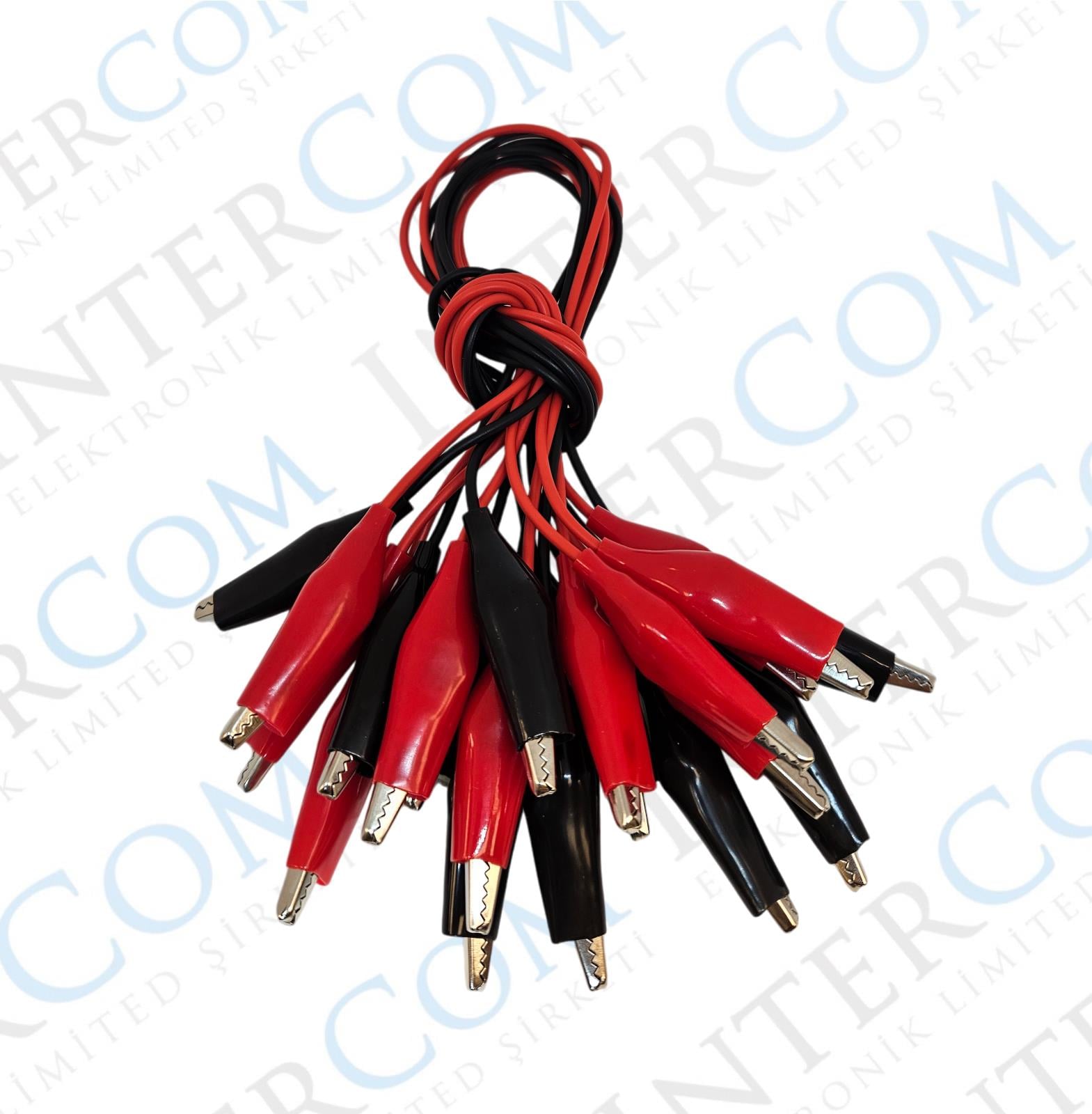 IC-247A-2 Kablolu Krokodil Büyük Kırmızı/Siyah