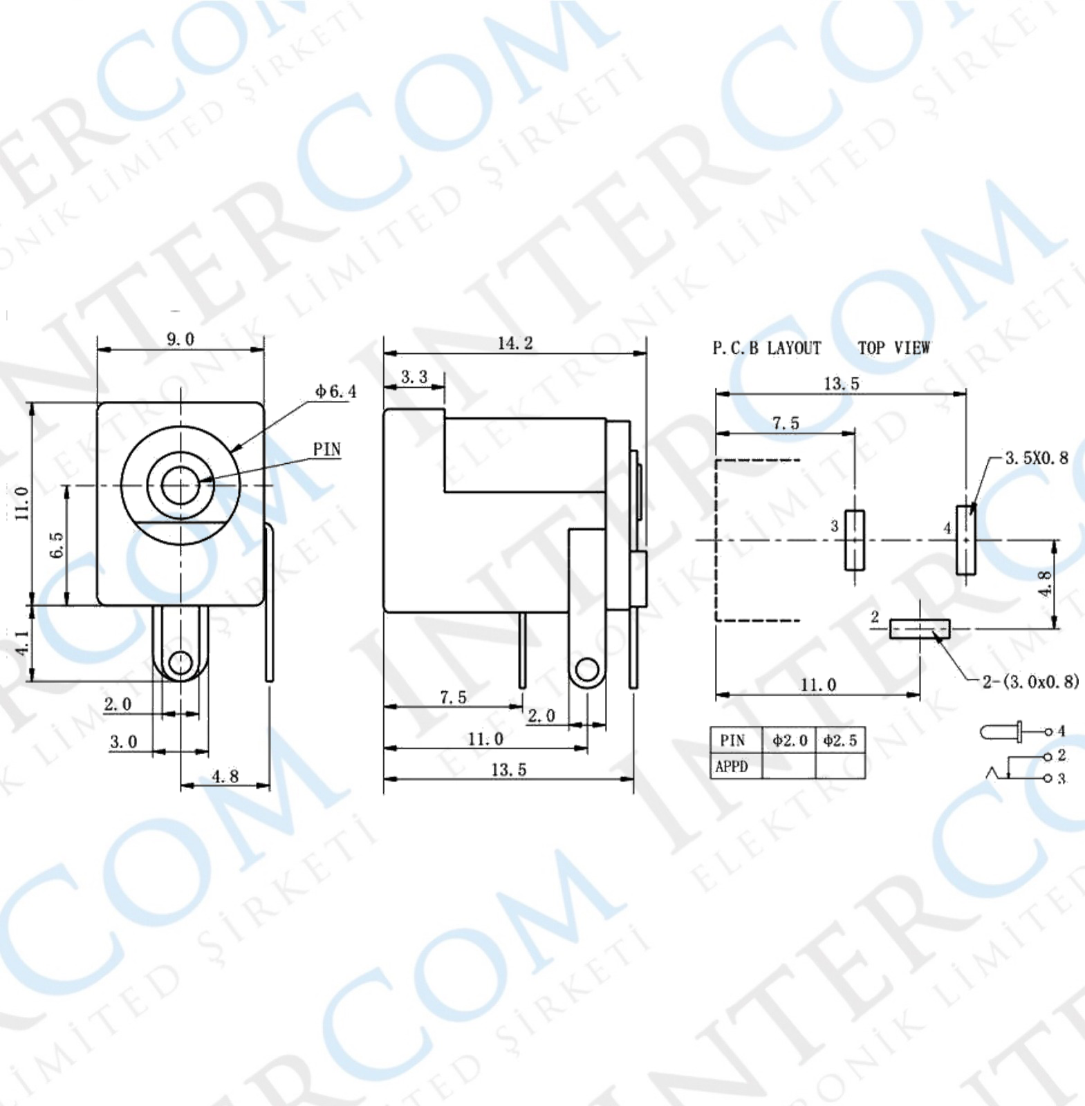 IC-256 DC Şase 2.5mm