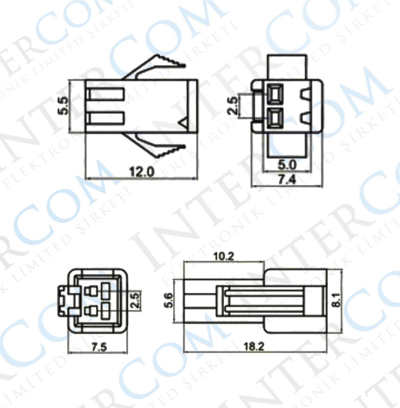 IC-261J JST SM 2P Kablolu Konnektor Takım