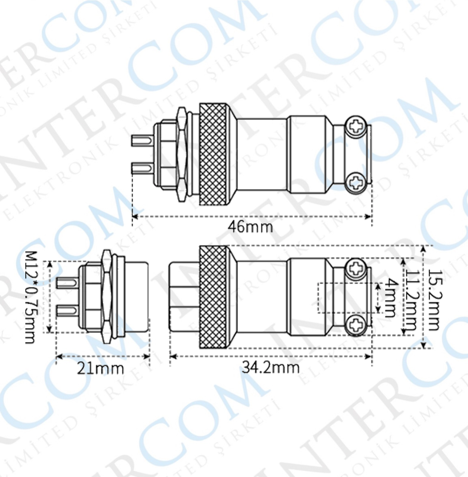 IC-261M 12MM Mayk Fiş 