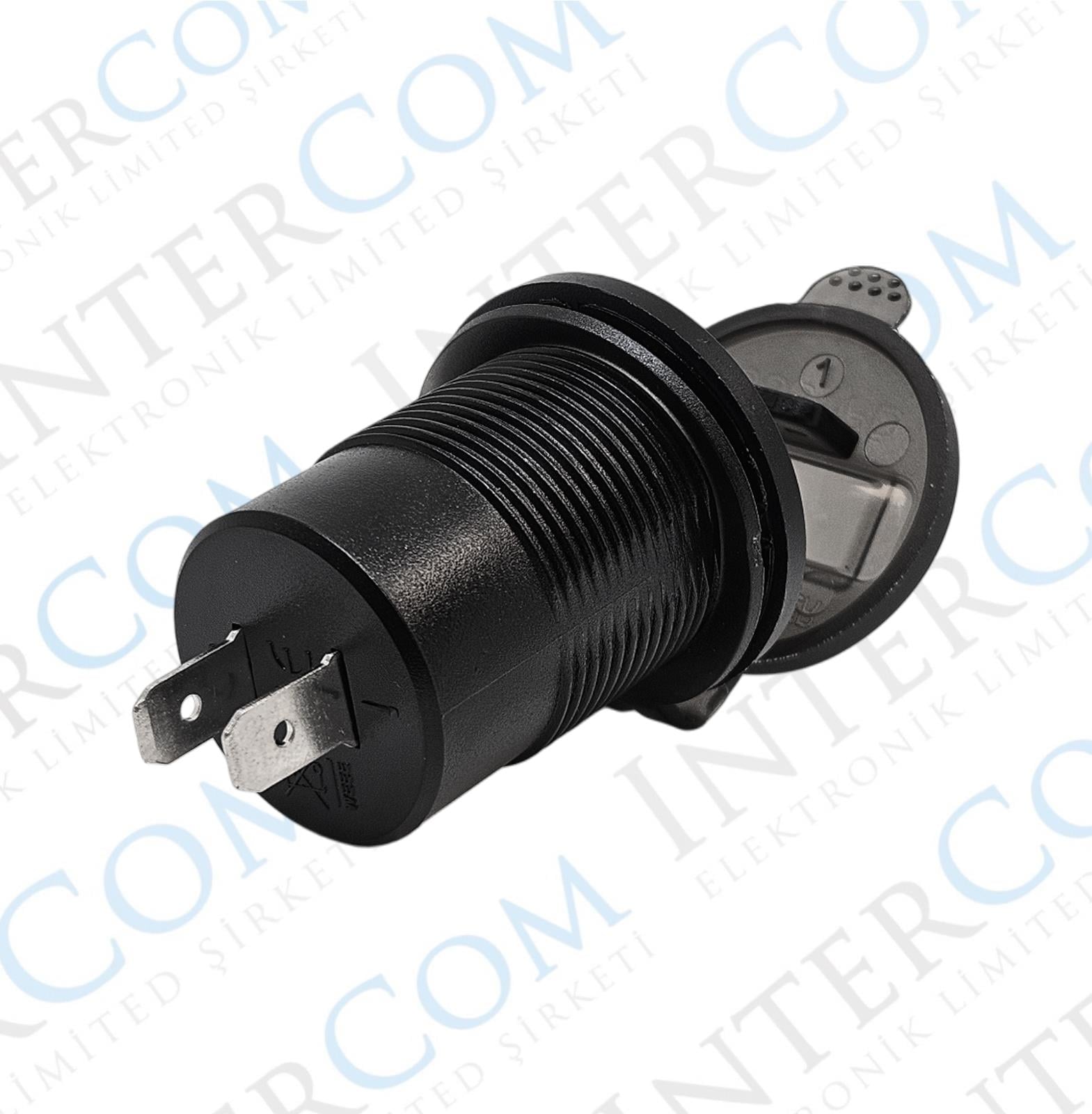 IC-266D-6 Pano Tip Voltmetreli 2'li Usb 3.0 + Type-C Butonlu