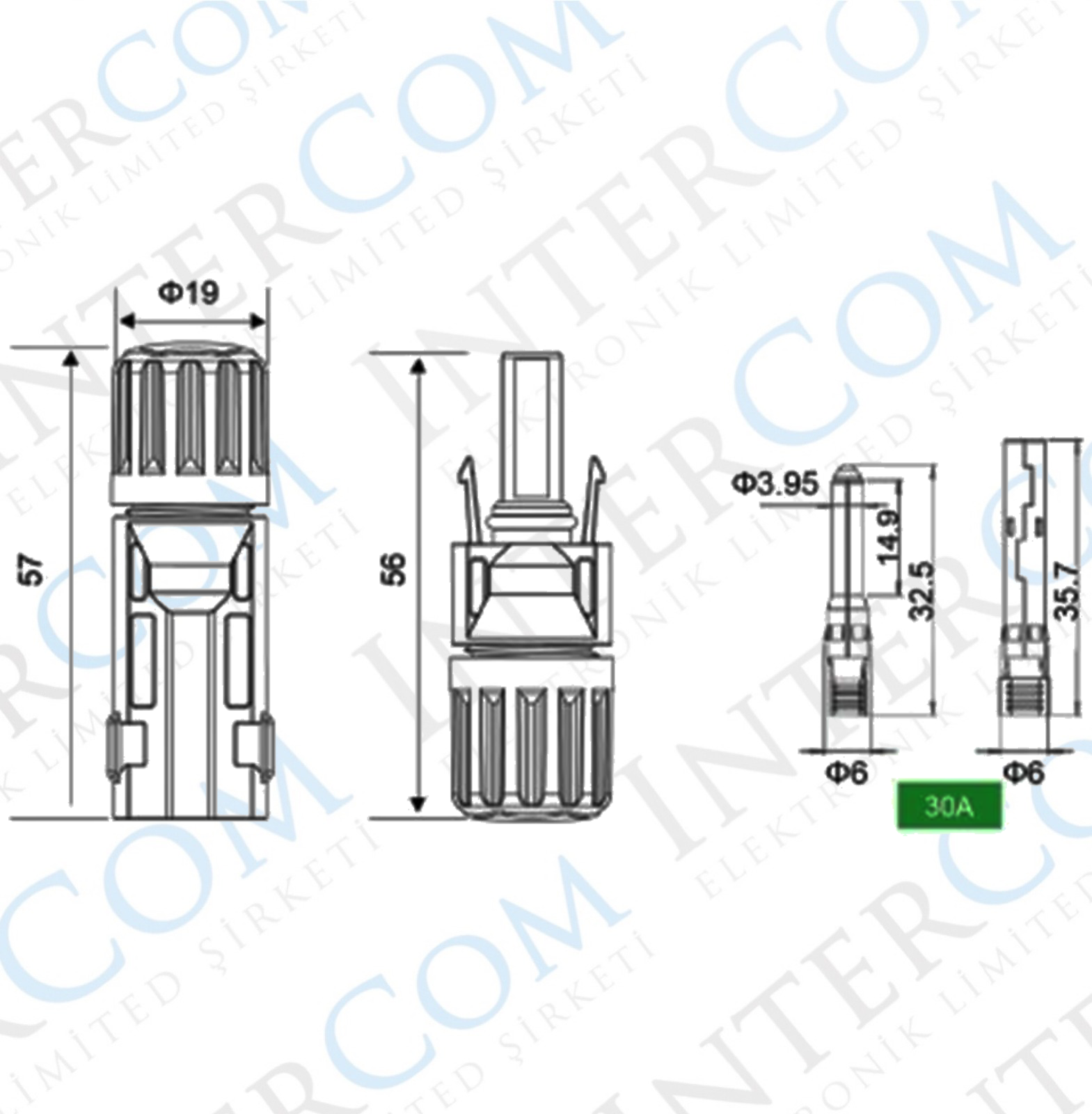 IC-273  MC4 Güneş Paneli Konnektörü