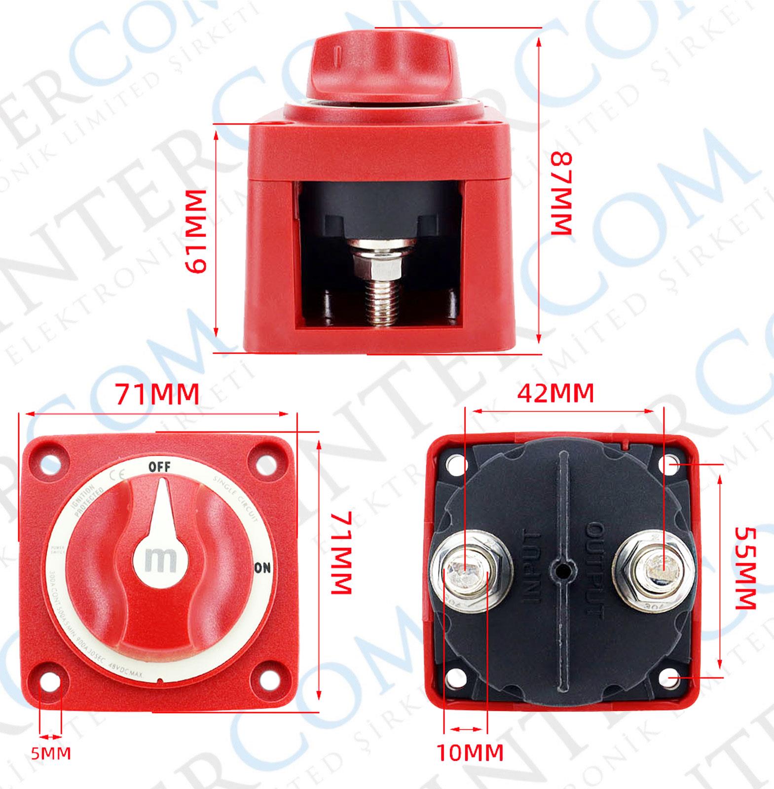 IC-275F-1 AKÜ ŞALTERİ MİNİ 300A 2P ON-OFF