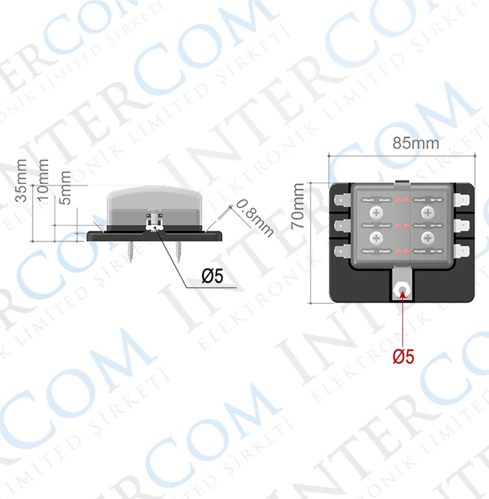 IC-276A-6 SİGORTA KUTUSU 6'LI İKAZ IŞIKLI