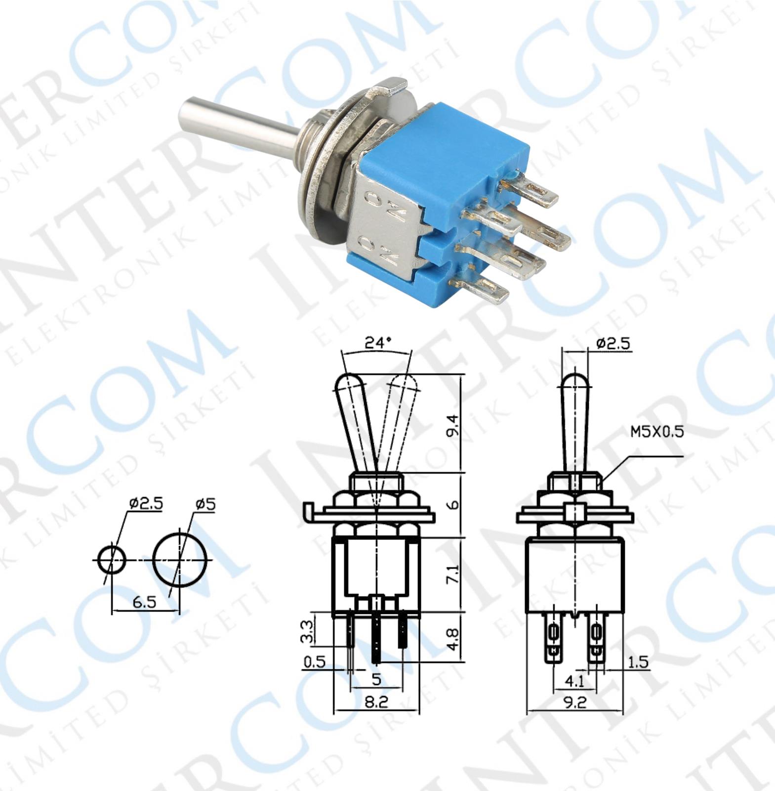 IC-138 Toggle Switch ON-OFF Ø5mm SMTS-202