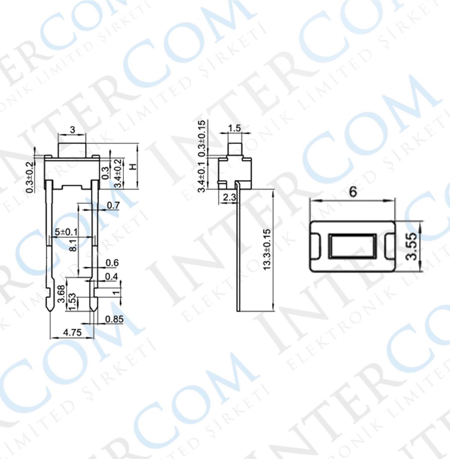 IC-201 Tact Switch (Buton) 3.5x6mm PIONEER BUTON UZUN BACAK