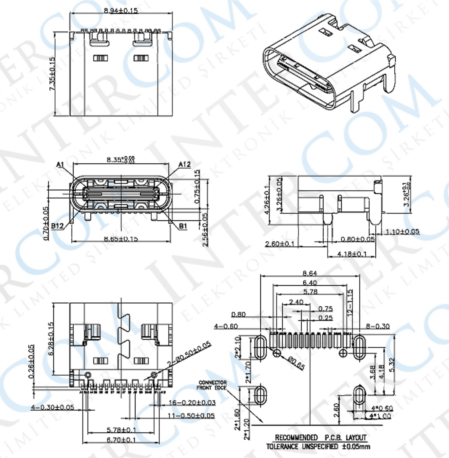 IC266B-4 TYPE-C ŞASE DİŞİ 16PIN 