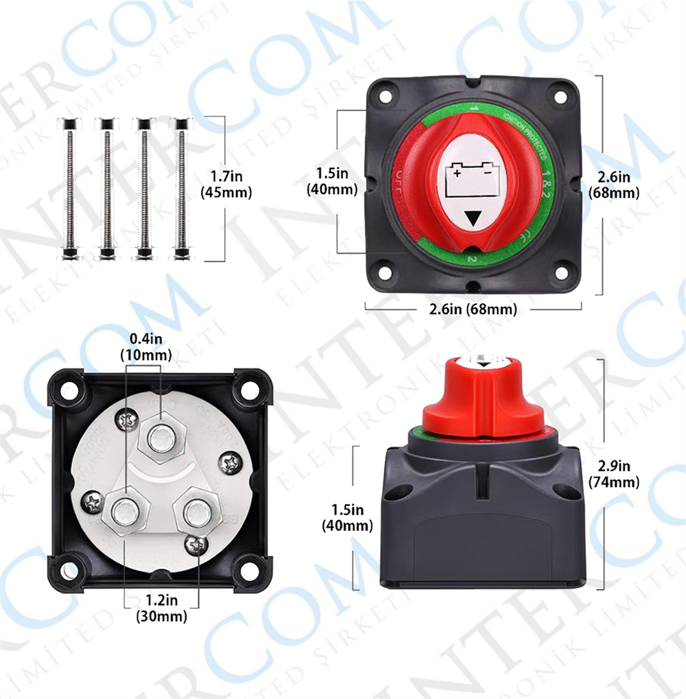 IC275A-2  AKÜ ŞALTERİ 275A 3P 12-24V 1+2 ÇİFT DEVRELİ 