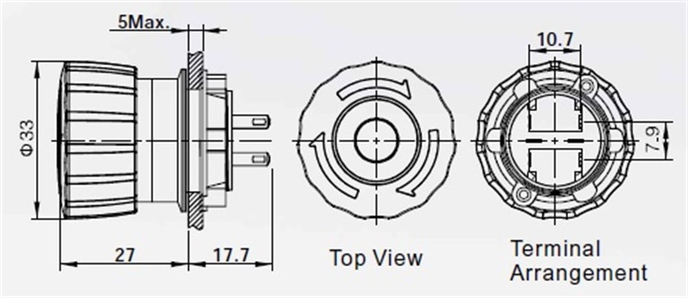 LAS1-APY-11TS 22mm Acil-Stop Bas-Çevir 1NO/1NC