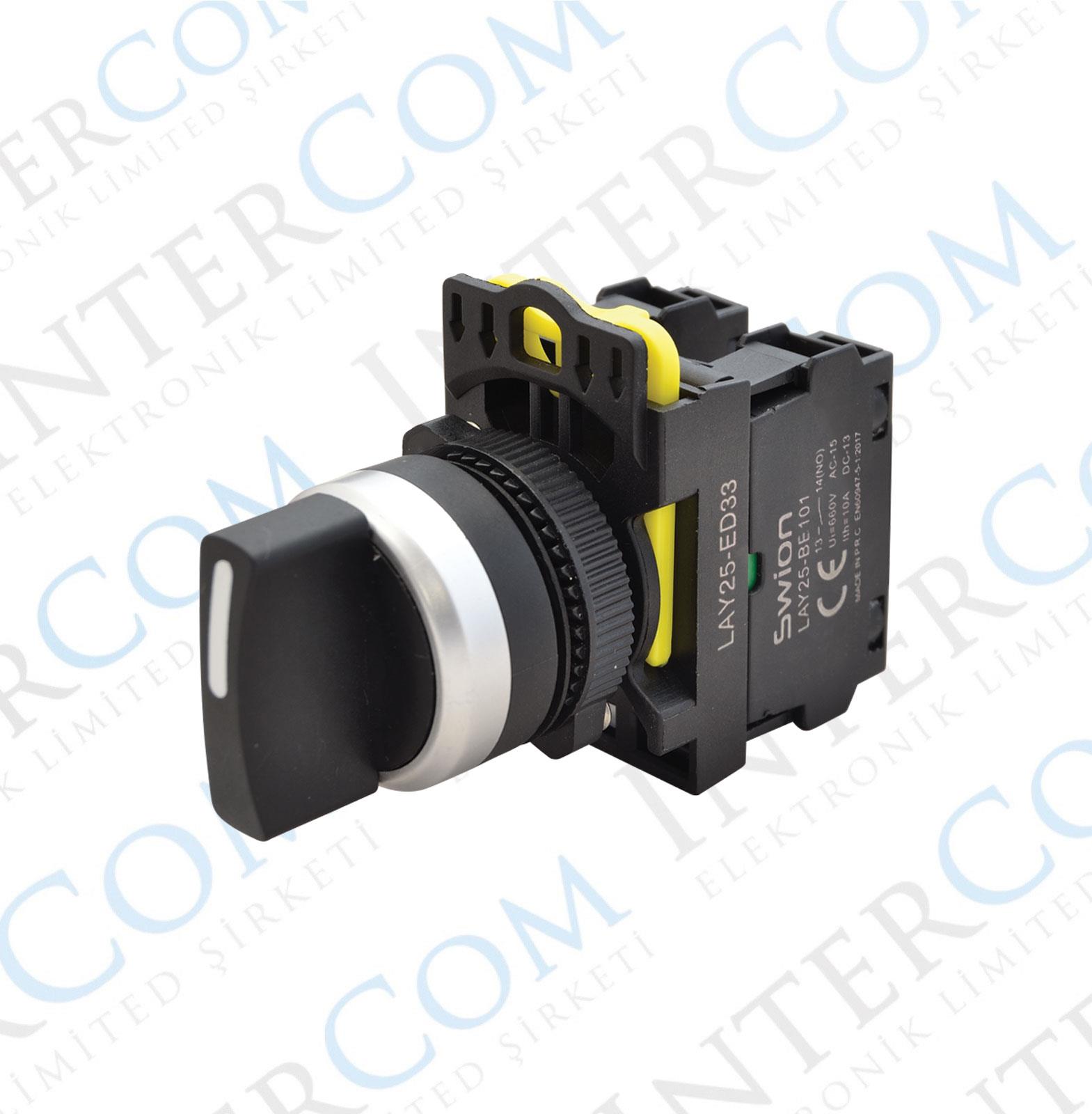 LAY25-ED33 22mm Mandal Buton 1-0-2 Kalıcı (2NO)