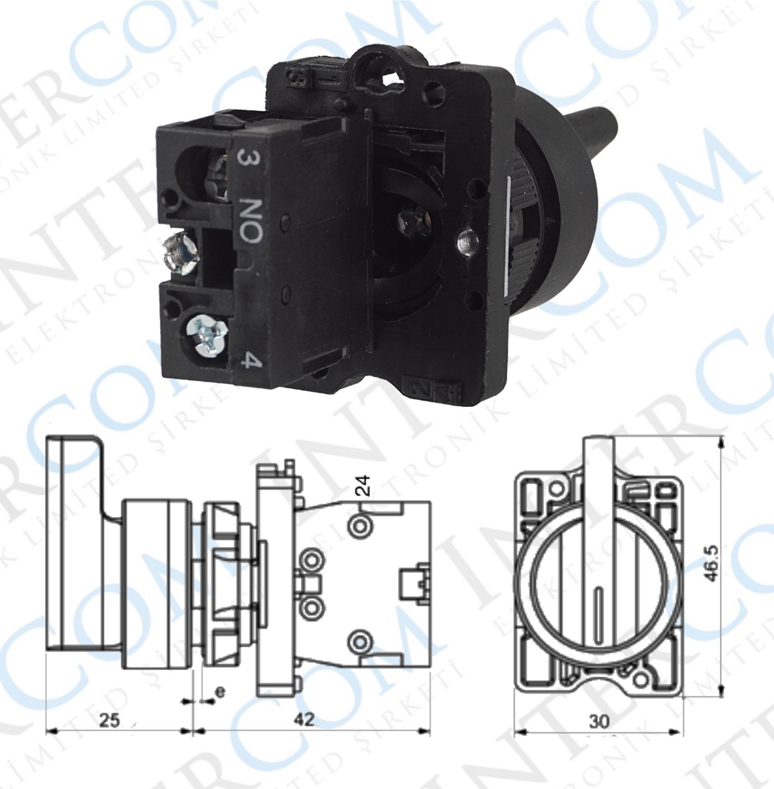 LAY5-EJ21 22mm Uzun Mandal 0-1 Kalıcı (1NO)