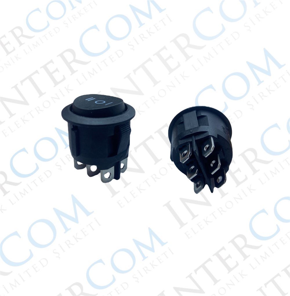 YUVARLAK ANH.ON-OFF-ON 6P SİYAH IC134-6