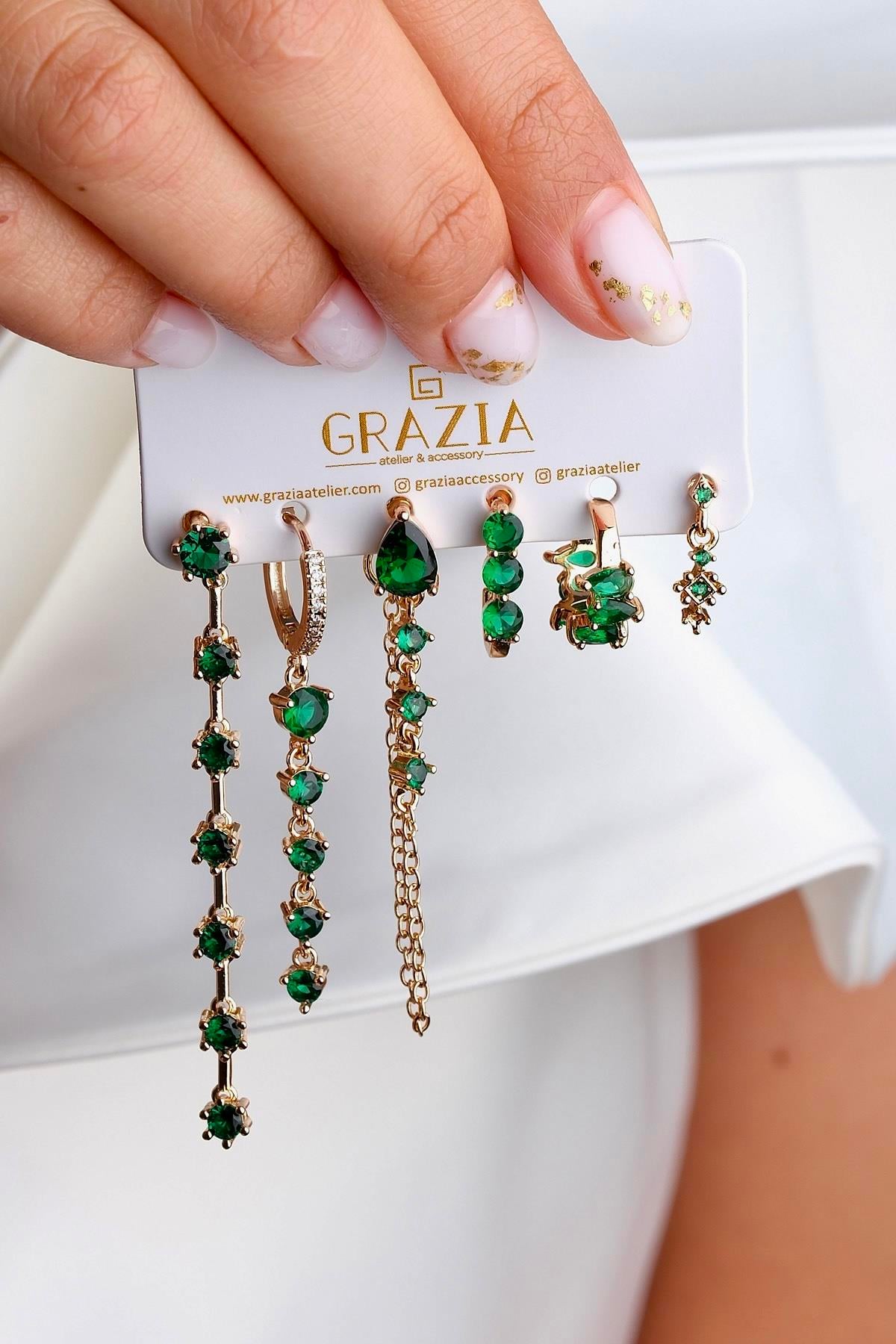 Çelik Altılı Küpe Seti