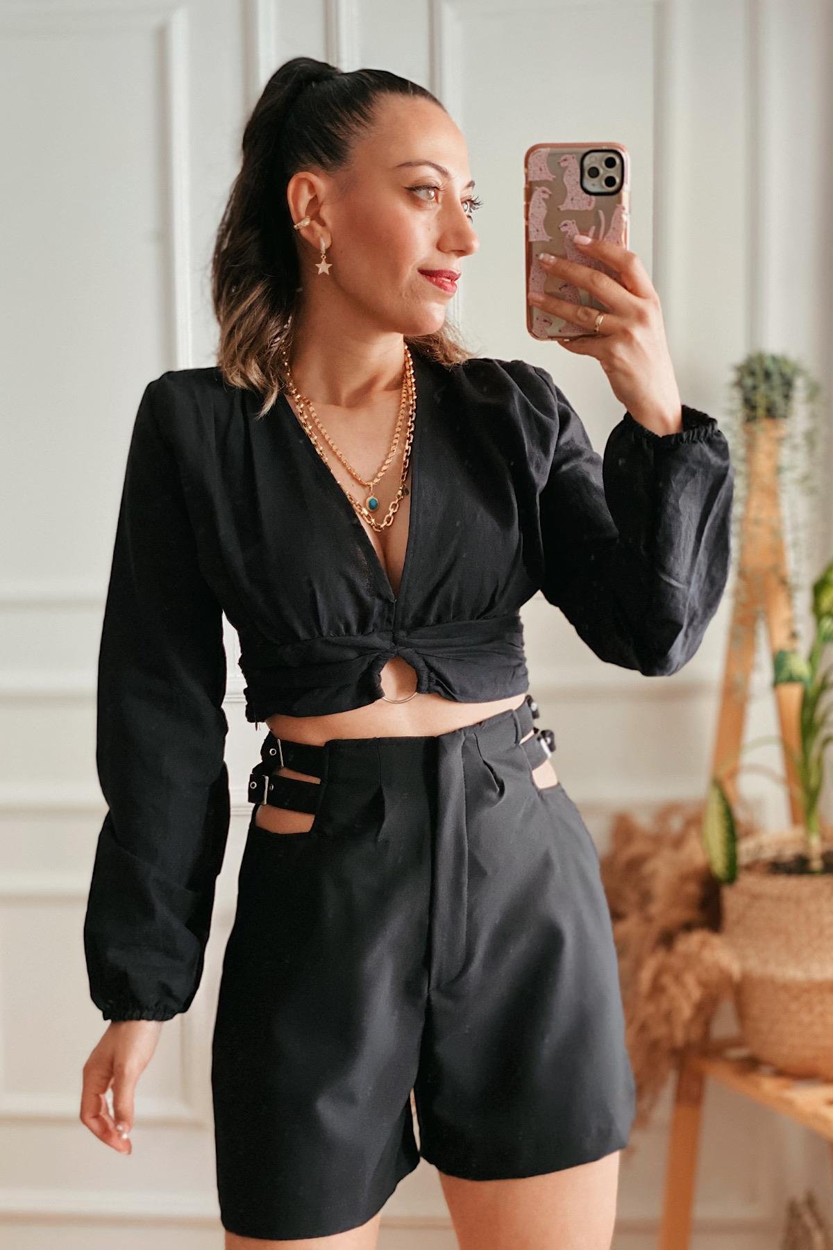 Pencere Detaylı Şort