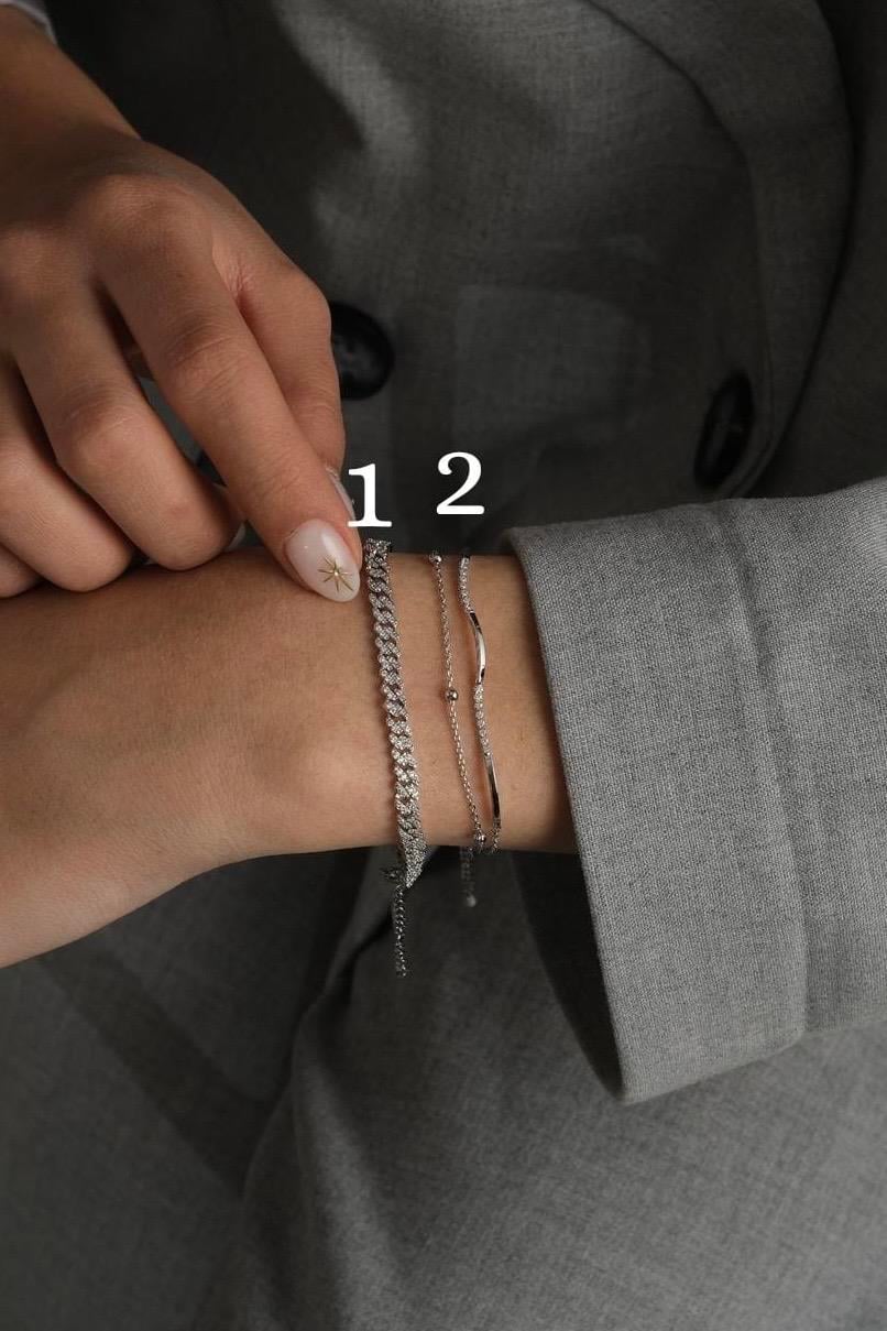 Silver Zincir Minimal Bileklik Seti