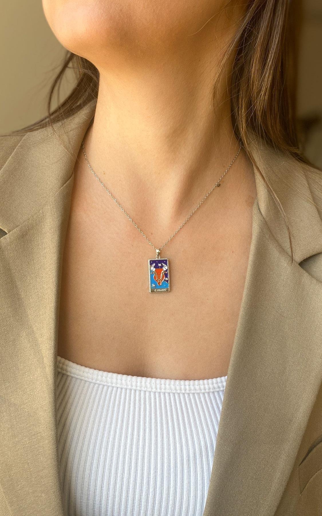 Boğa Burç Gümüş Çelik Kolye