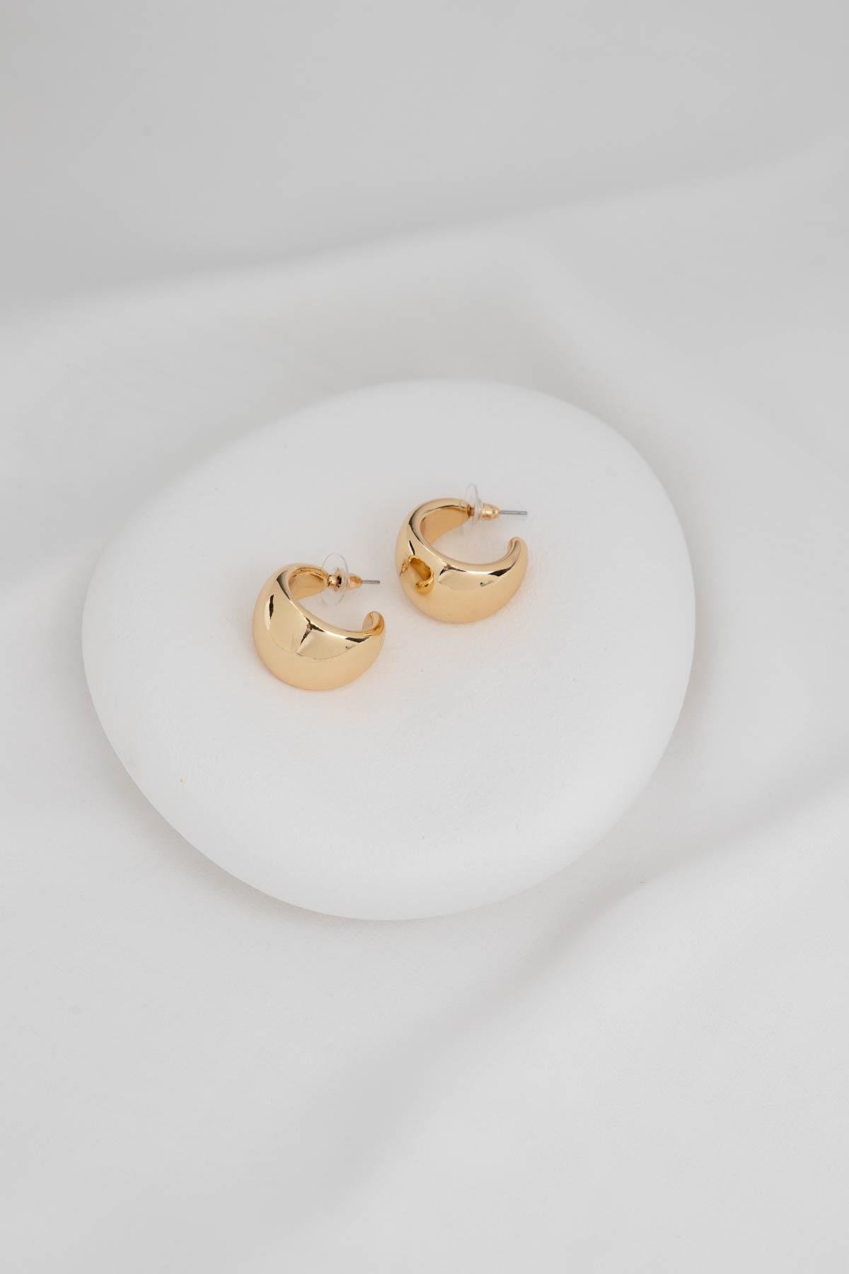 Bombeli Gold Halka Küpe