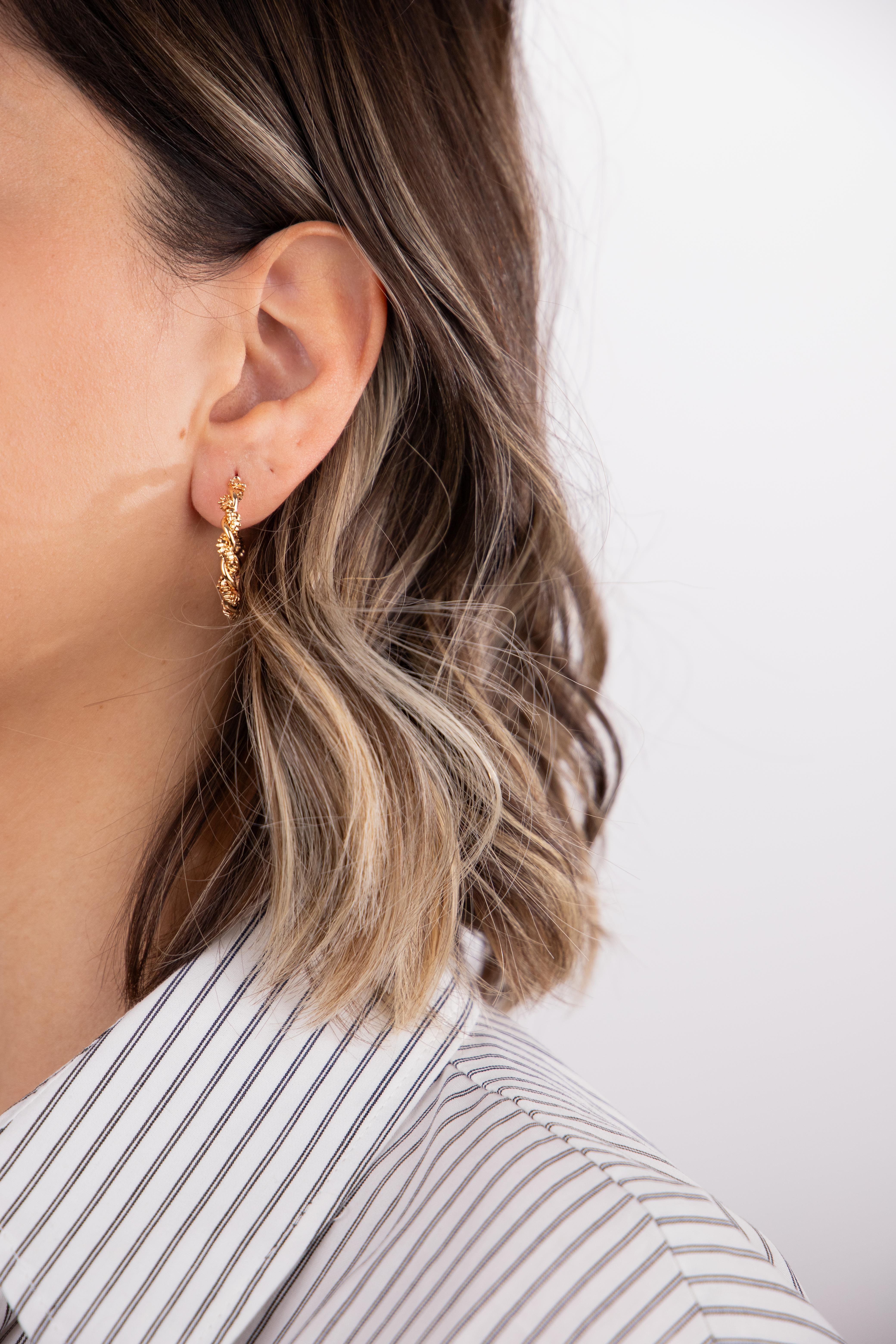 Burgu Altın Halka Küpe