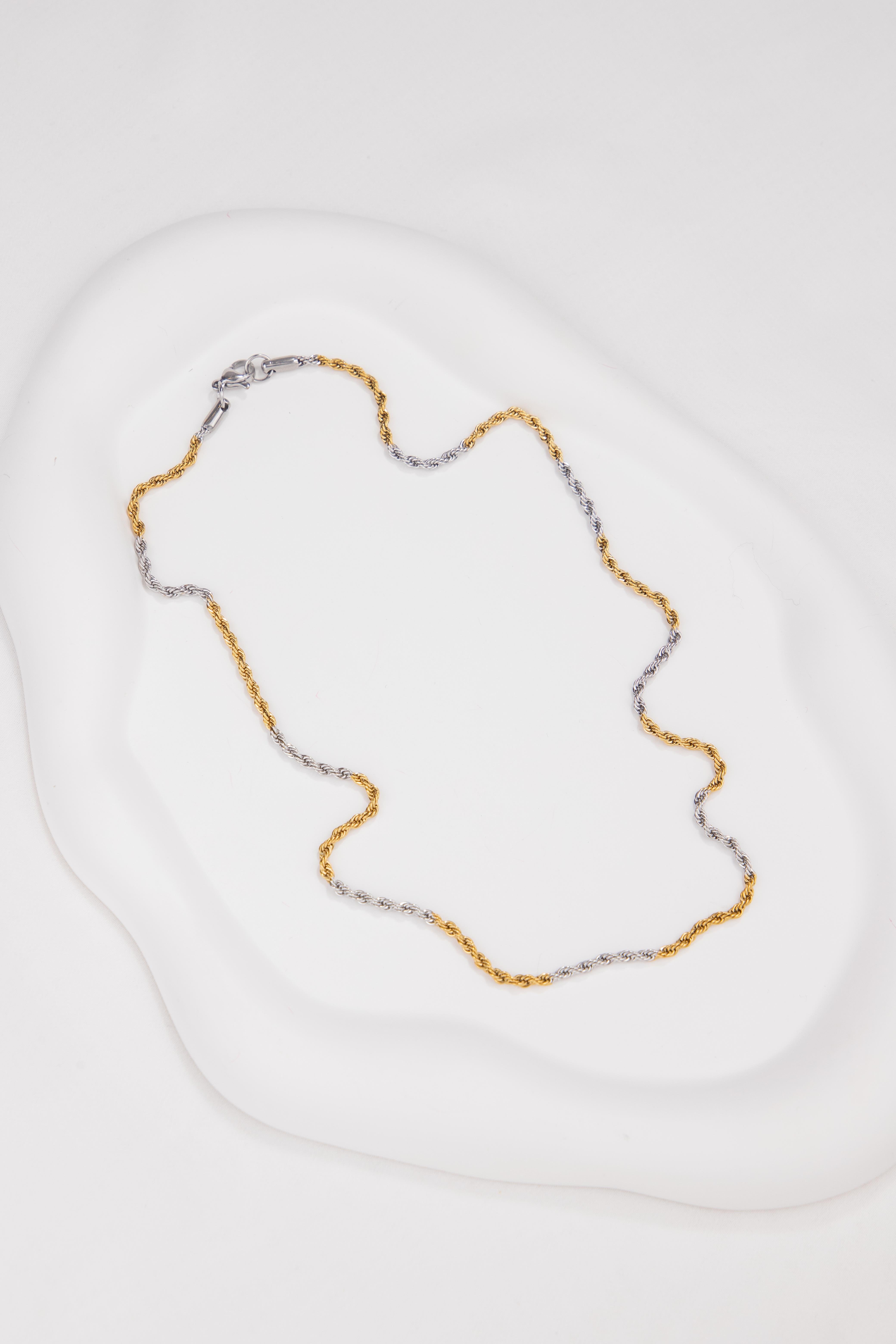 Burgu Gold Gümüş 42cm Çelik Kolye