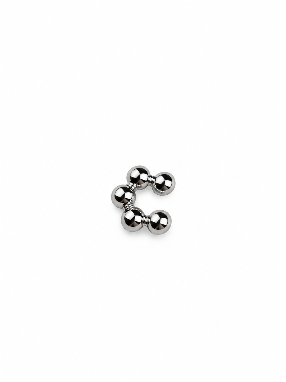 Çoklu Topçuk Sıralı Silver Ear Cuff Küpe