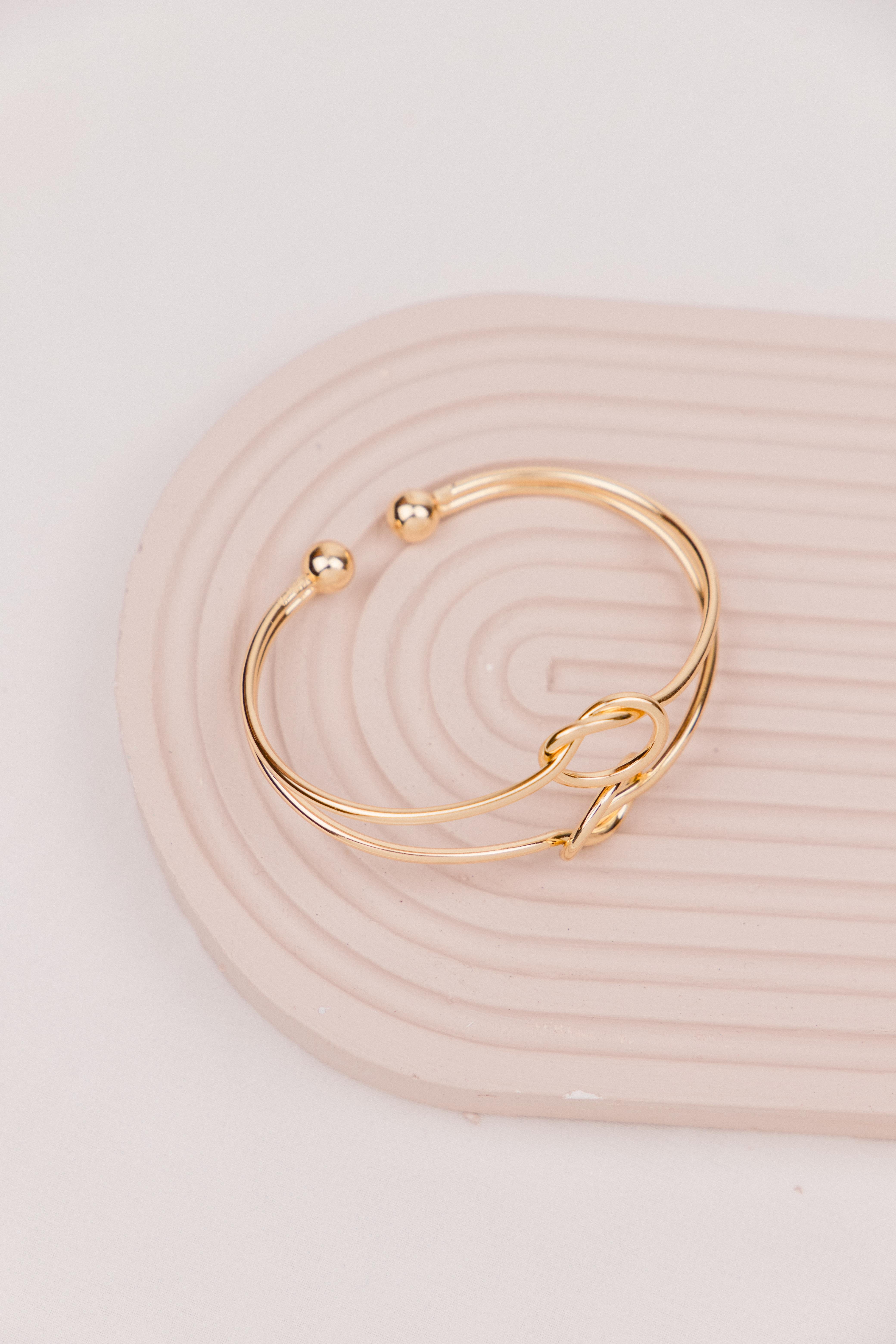 Düğüm Figürlü Gold  Bileklik