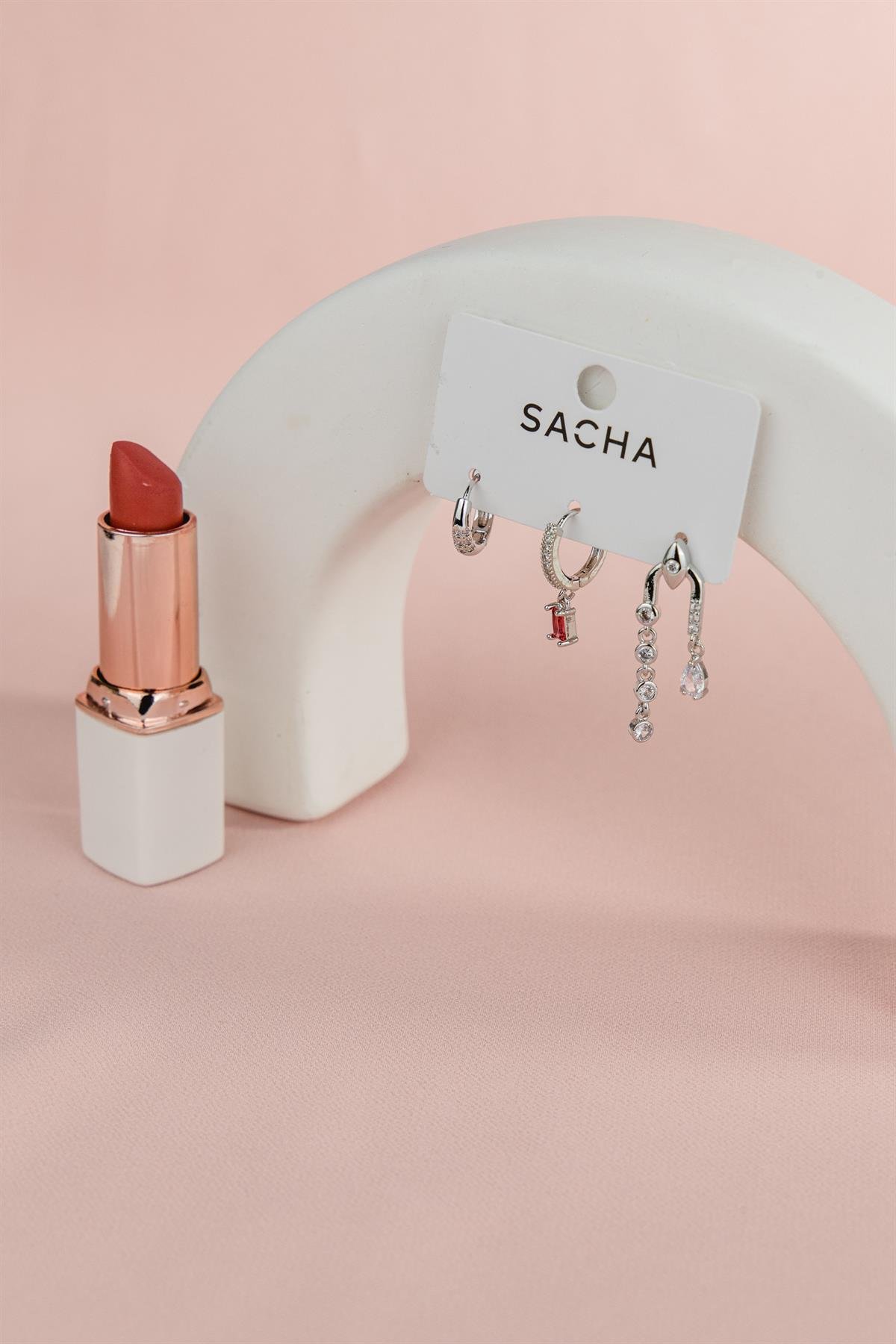 Figürlü Gümüş Set Küpe