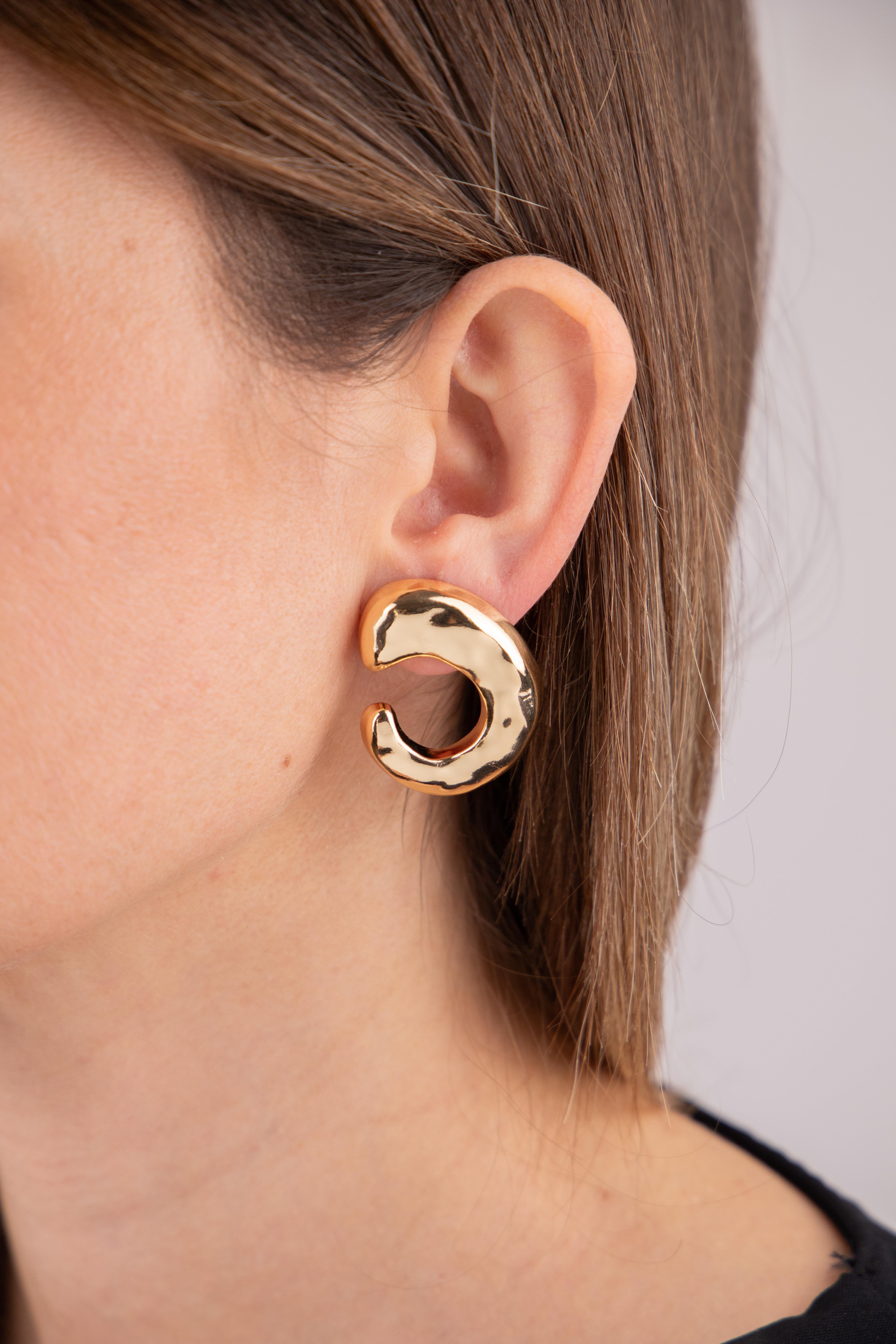 Geometrik Gold Küpe