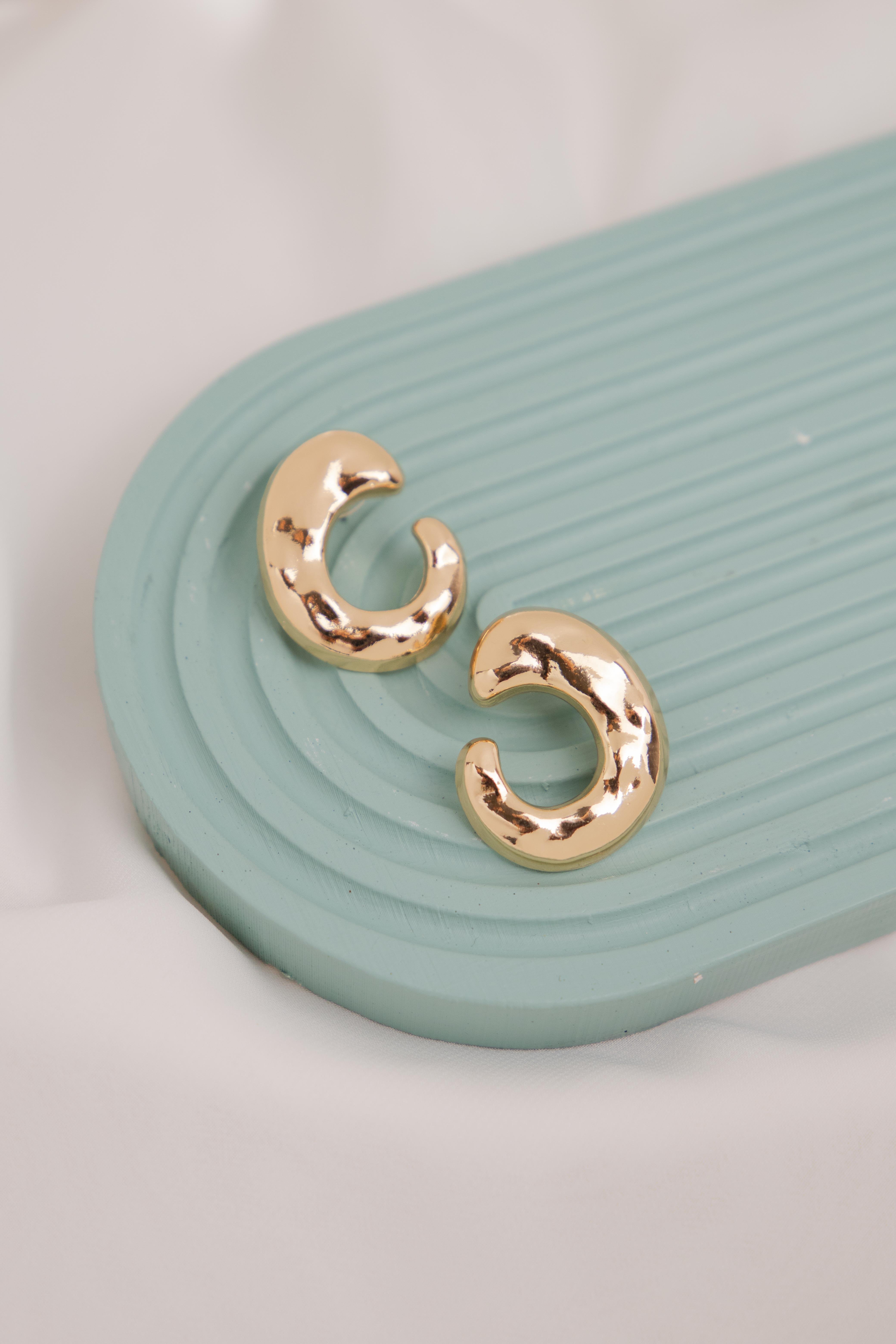 Geometrik Gold Küpe