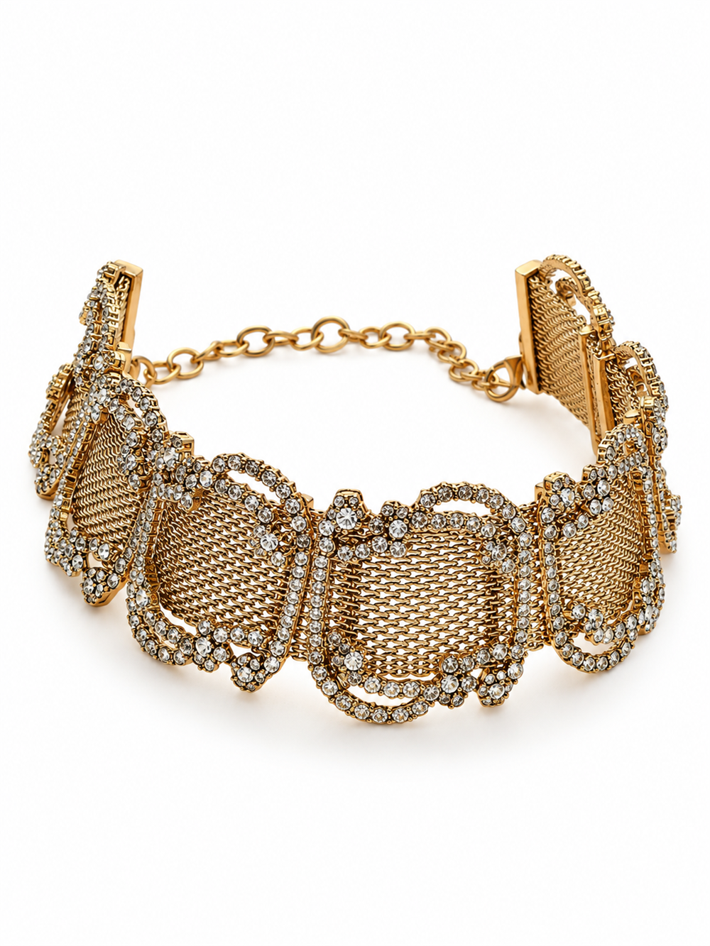 Geometrik Zirkon Taşlı Gold Kolye