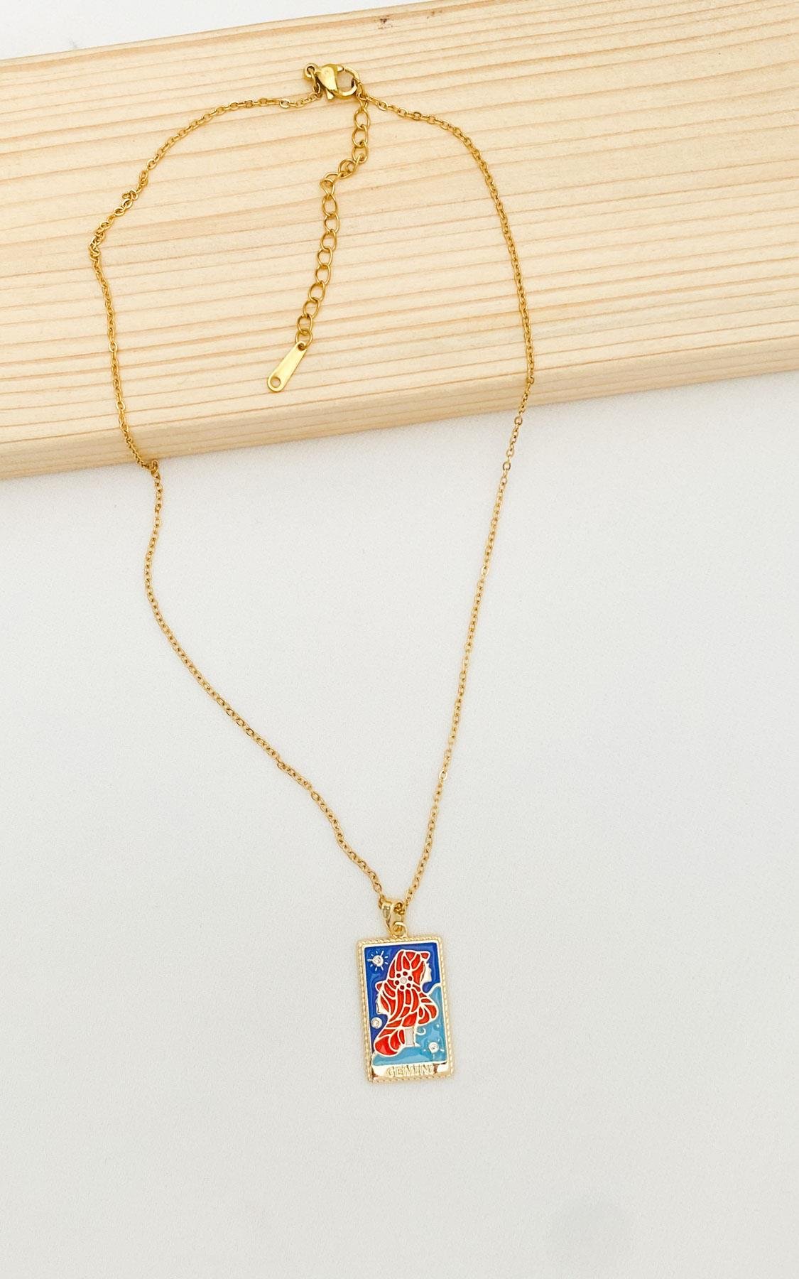 İkizler Burç Gold Çelik Kolye