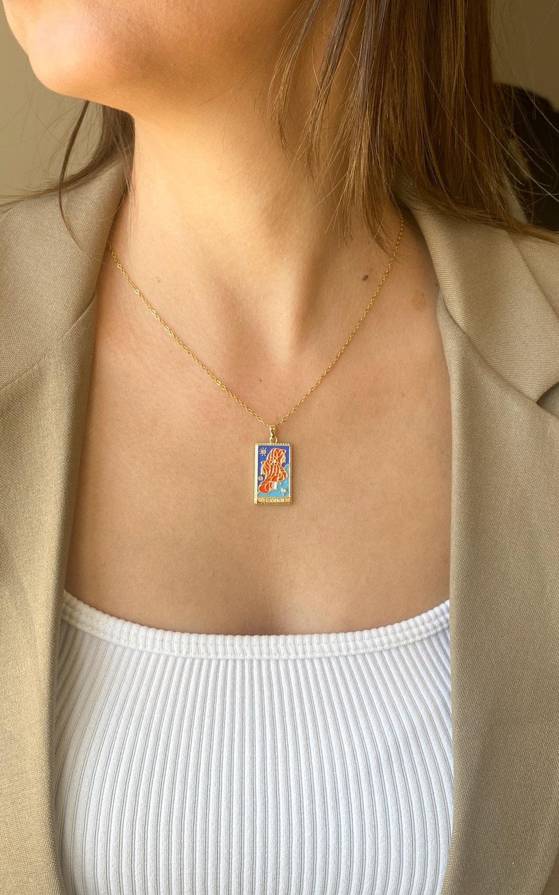 İkizler Burç Gold Çelik Kolye