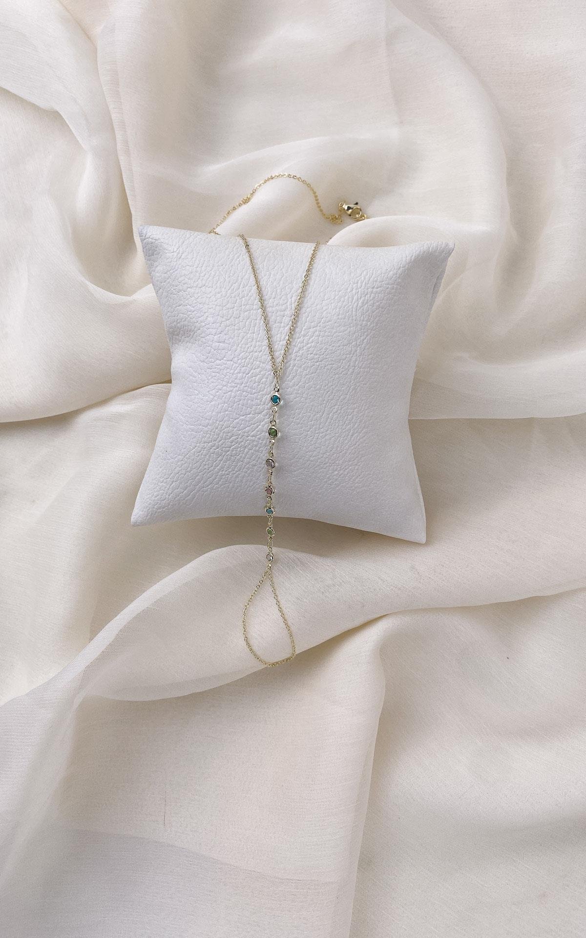 Renkli Taş Sıralı Gold Şahmeran