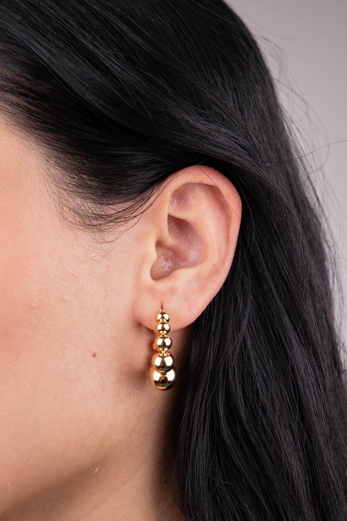 Topçuklu Gold Halka Küpe