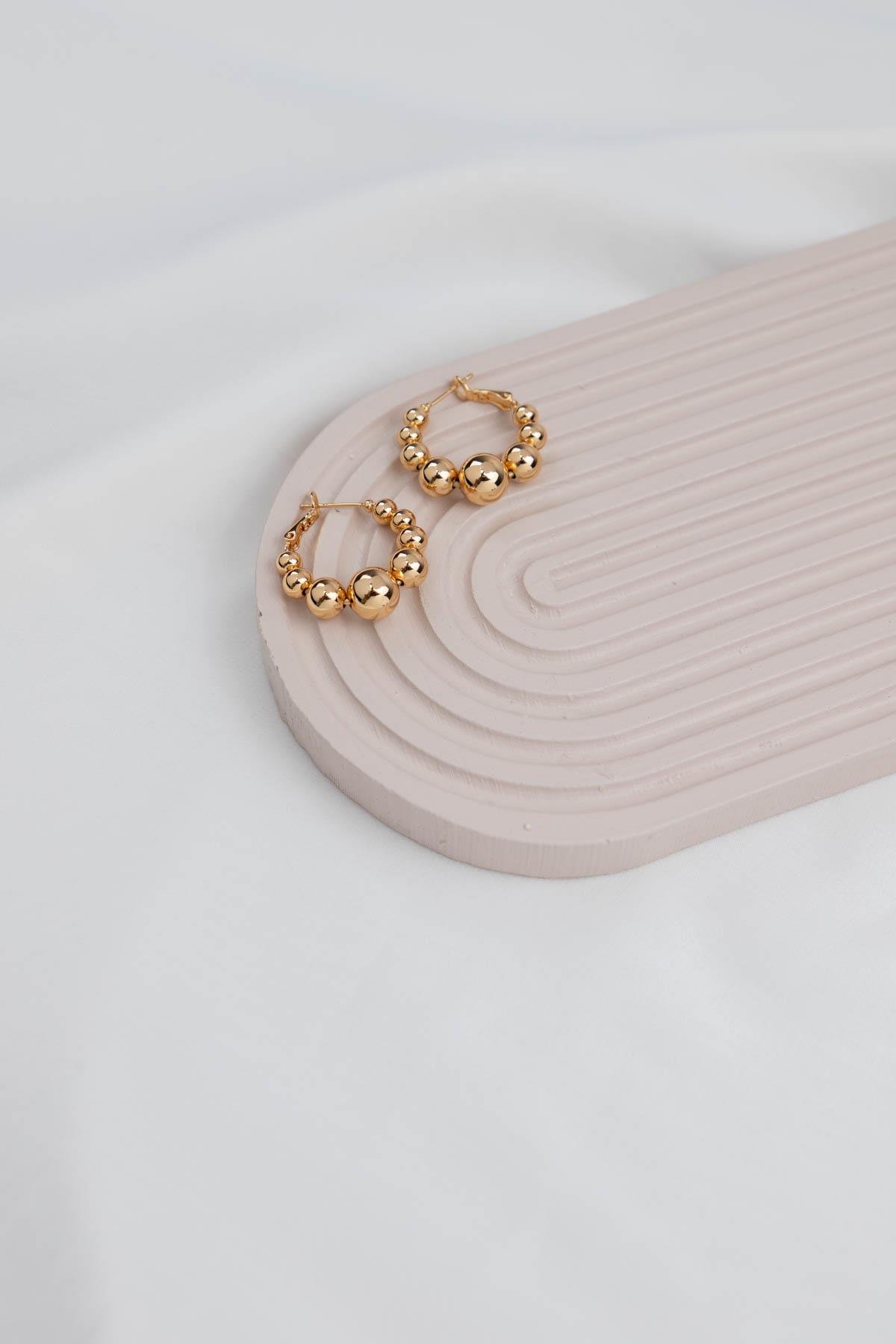 Topçuklu Gold Halka Küpe