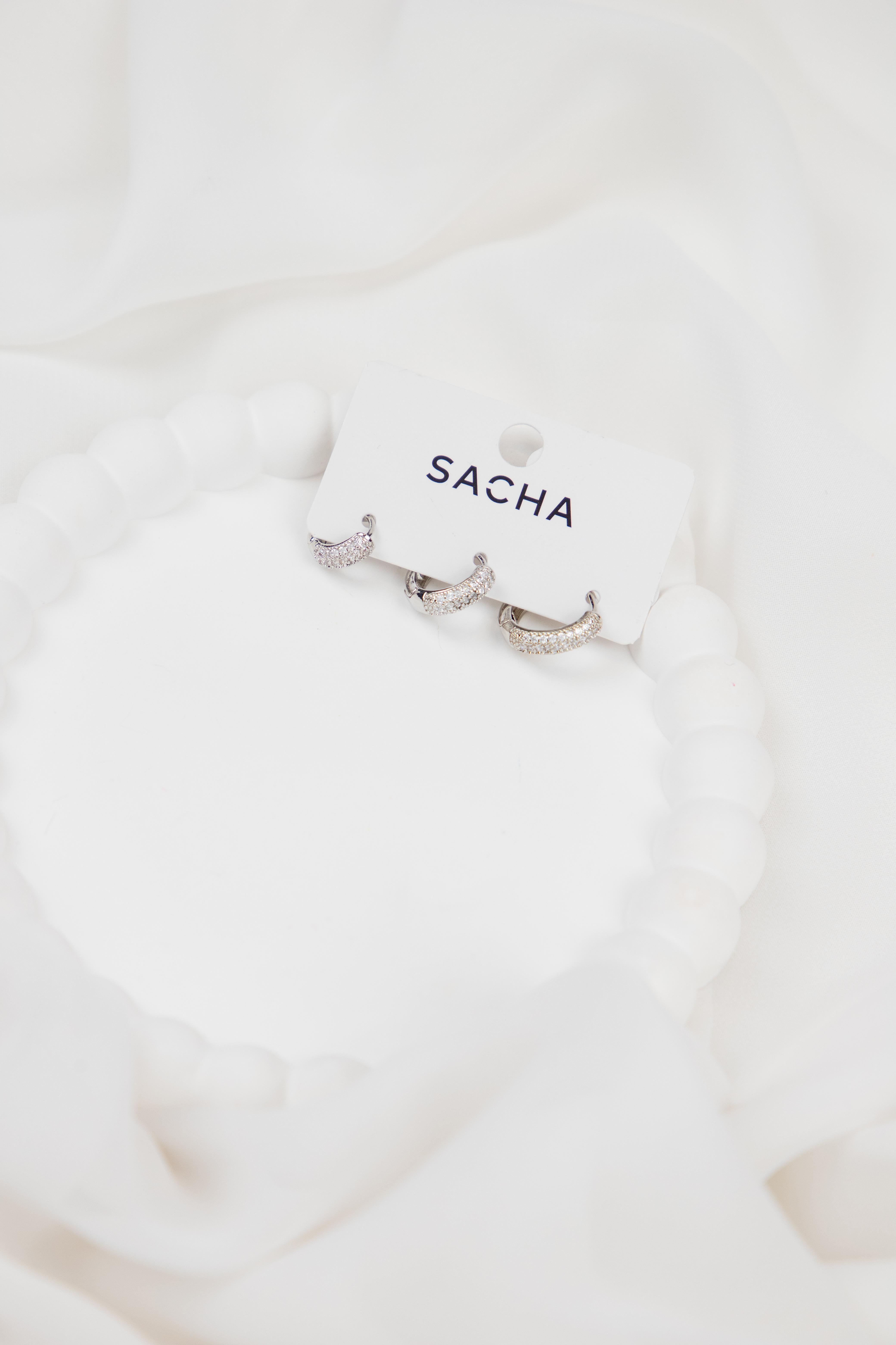 Zirkon Taşlı Gümüş Set Halka Küpe