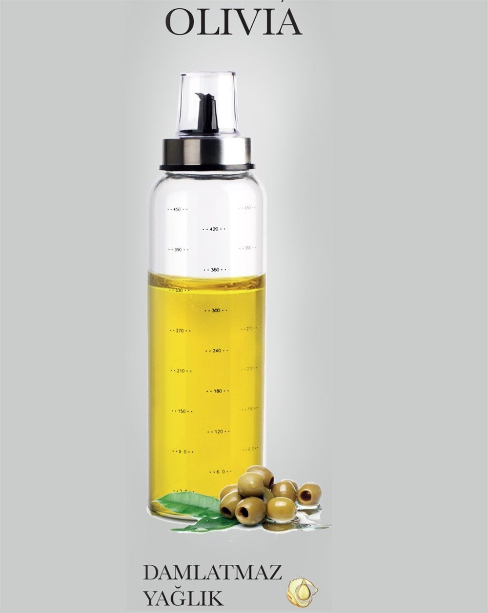  PAÇİ-OLIVIA 500 ML BRSLKATLI AKITMAZ CAM YAĞLIK