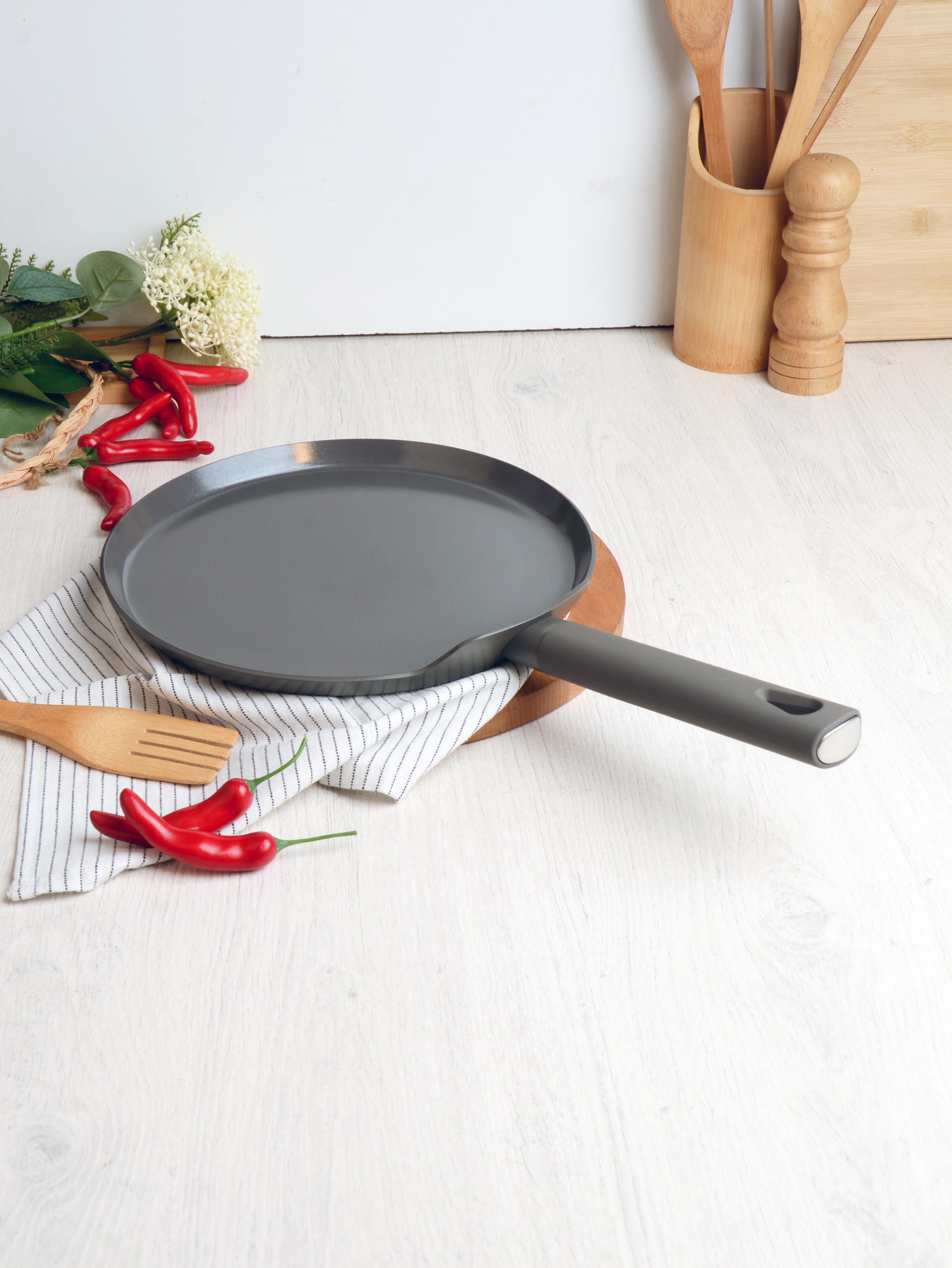 BELARİVA-26 CM GRİ SİLİKON SAPLI PANKEK TAVASI